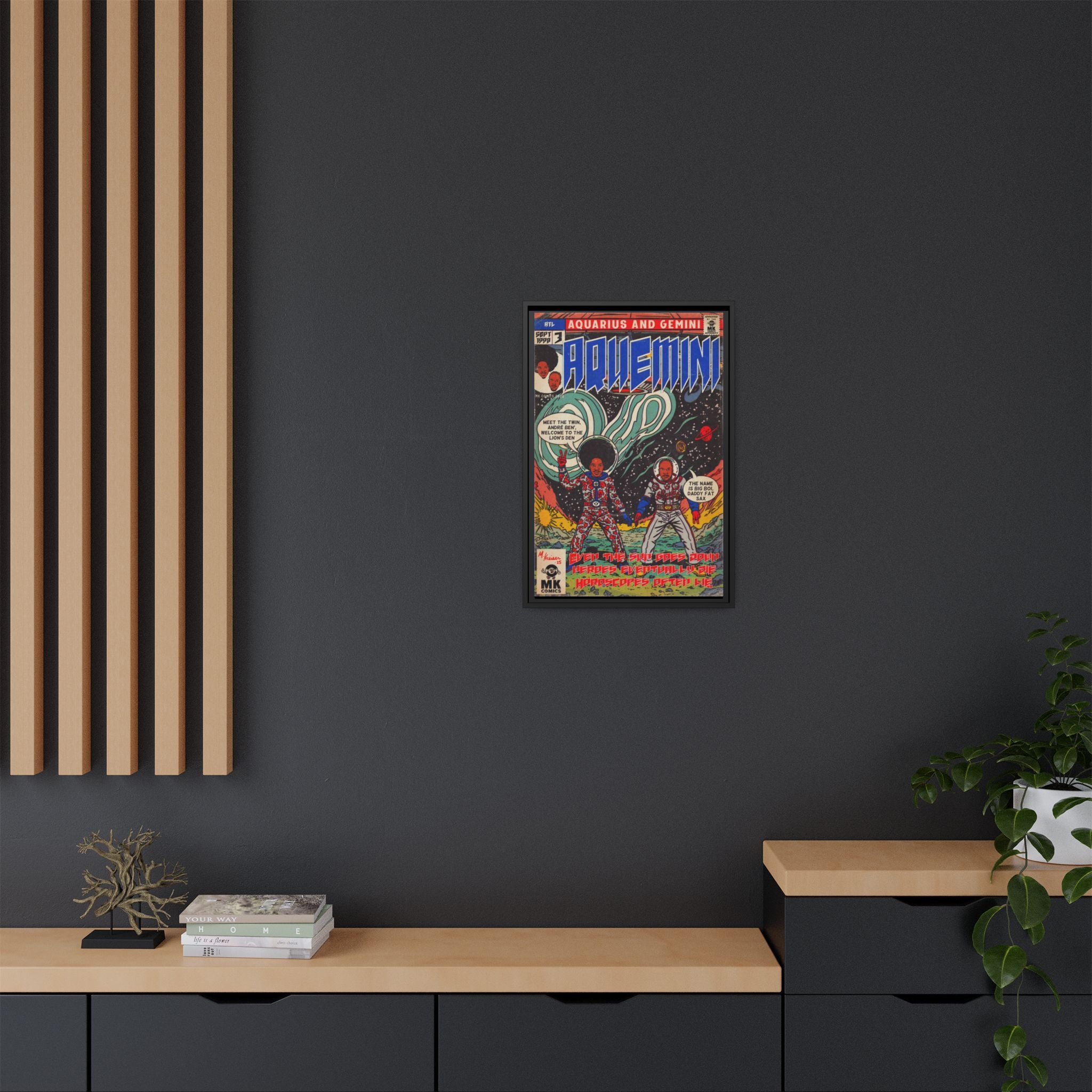 Aquemini - Comic Book Art - Matte Canvas, Framed (Multi-color)