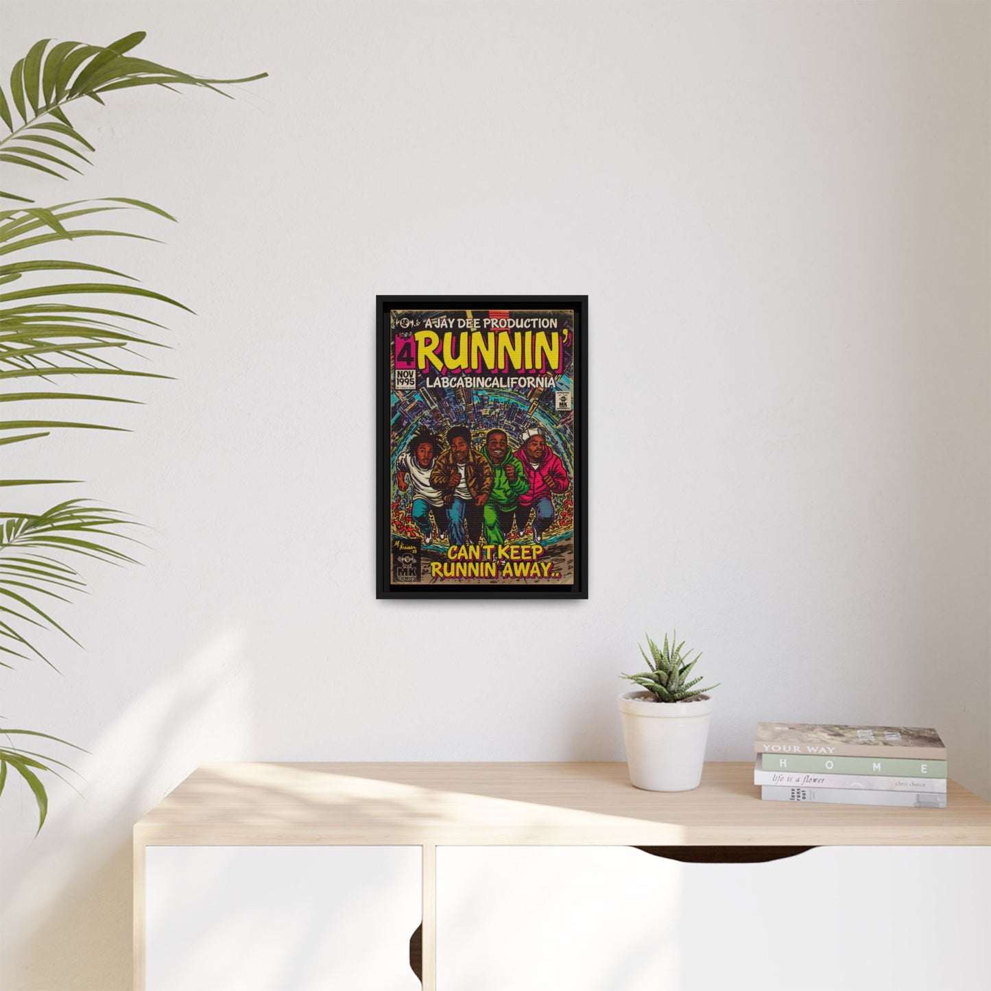 Runnin' - Matte Canvas, Framed (Multi-color)