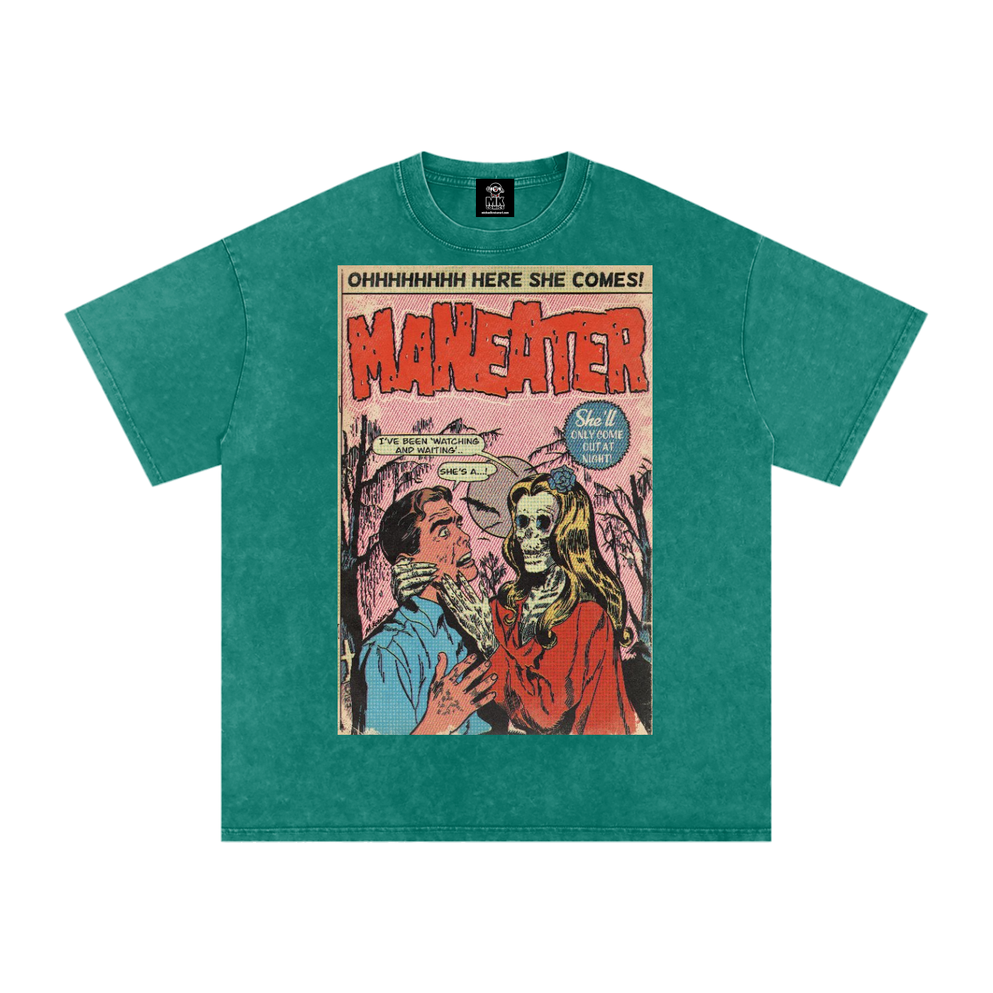 Maneater - Snow Washed Oversized Cotton T-Shirt
