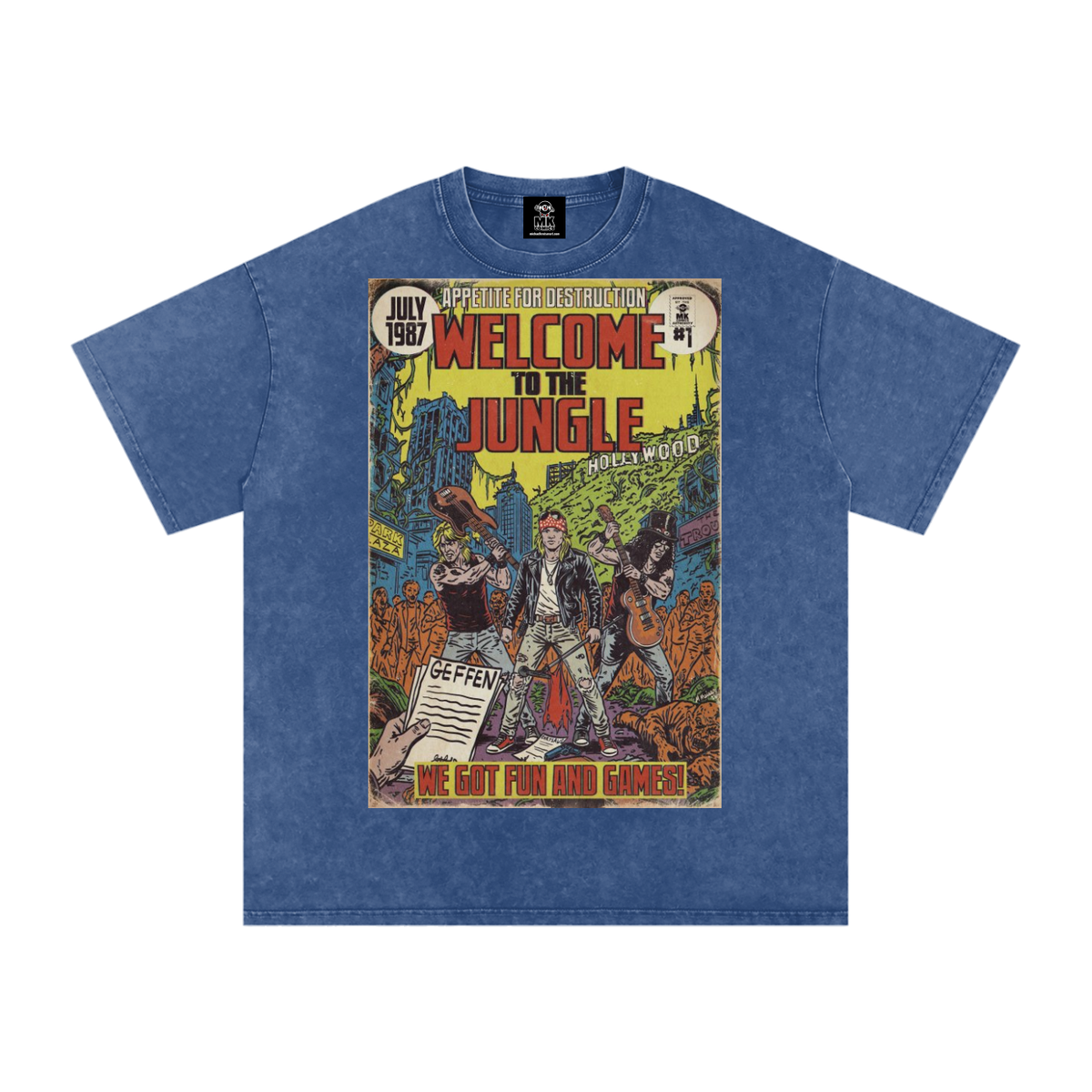 Welcome to the Jungle - Snow Washed Oversized Cotton T-Shirt