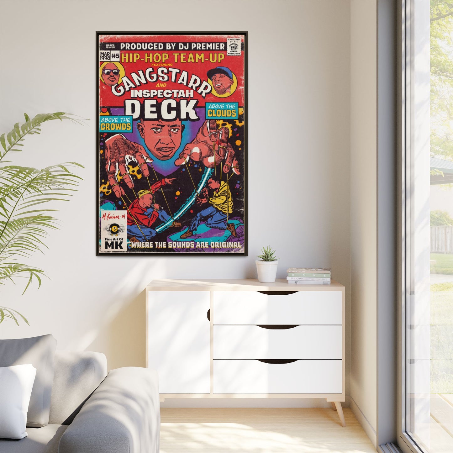 Gang Starr & Inspectah Deck - Above The Clouds - Gallery Canvas Wraps, Vertical Frame