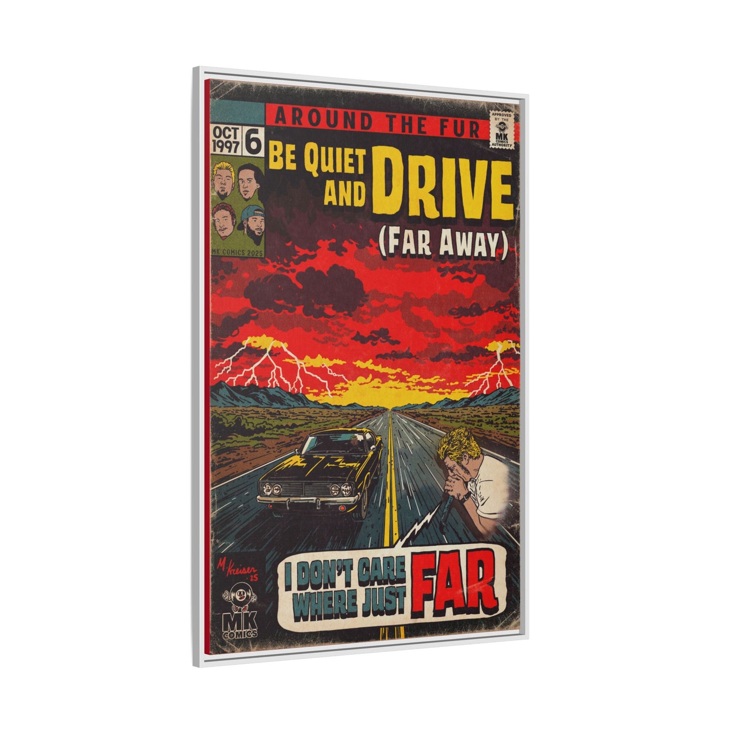 Be Quiet and Drive - Matte Canvas, Framed (Multi-color)