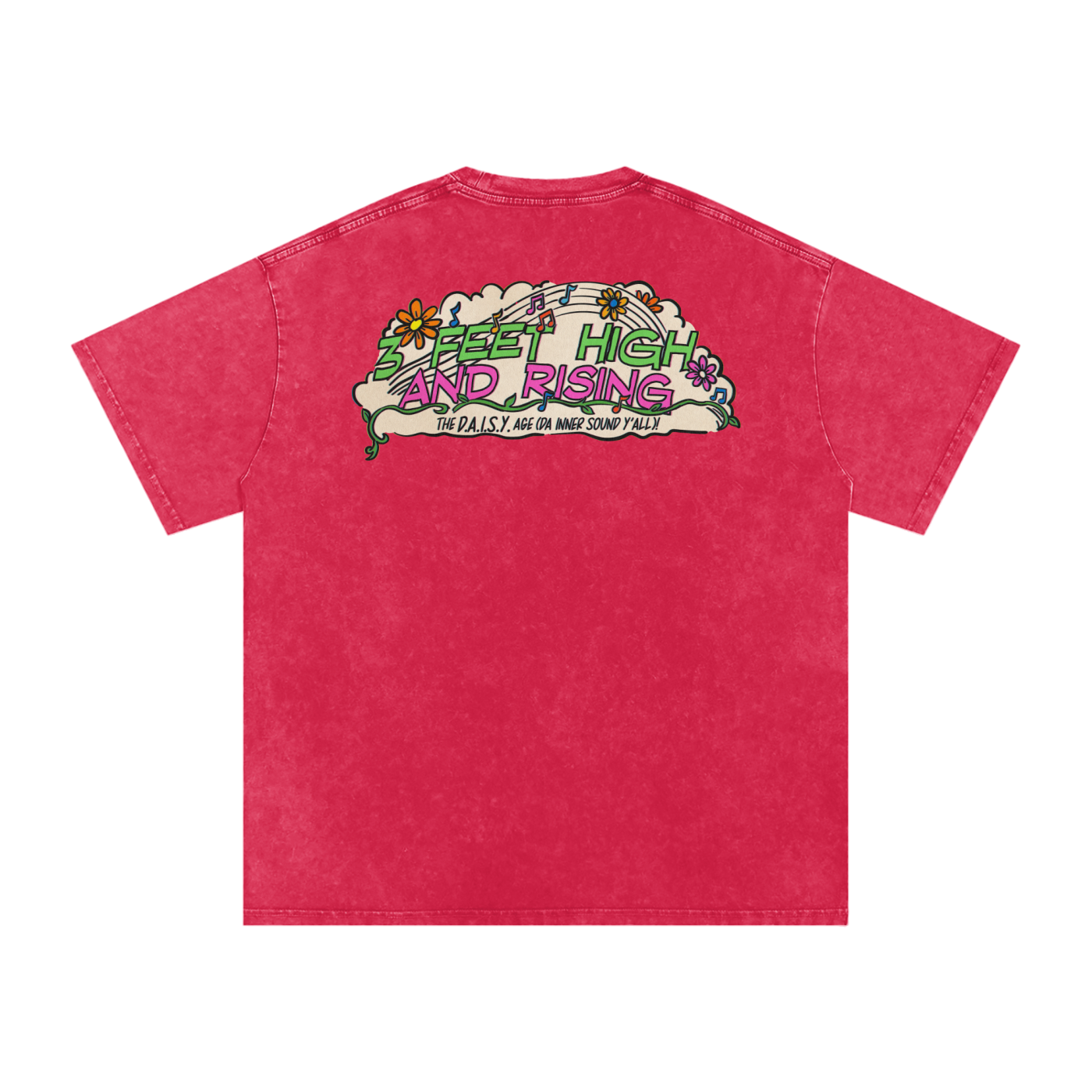 3 Feet High & Rising - Snow Washed Oversized Cotton T-Shirt