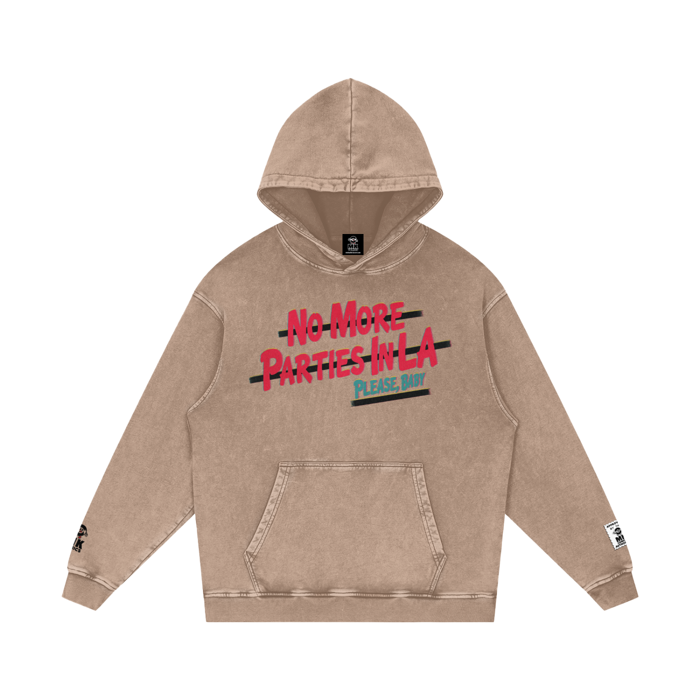 No More Parties in L.A - Snow Washed Loose Cotton Hoodie
