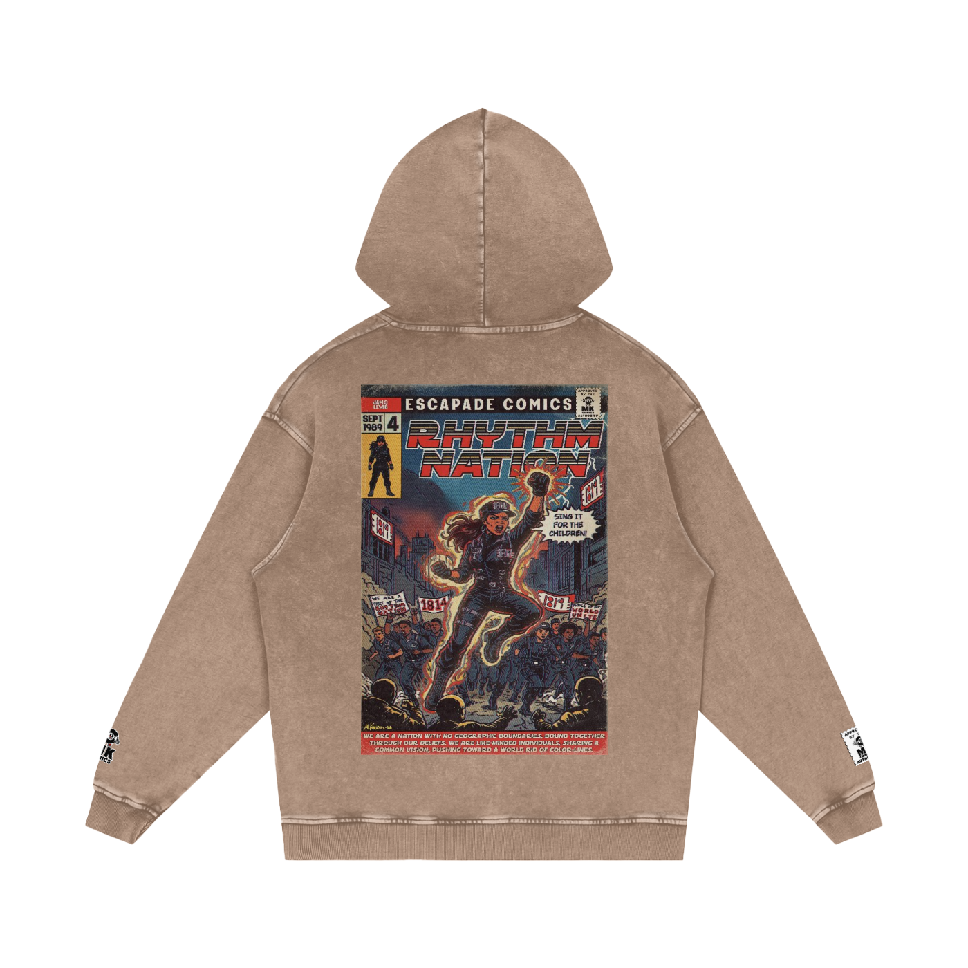 Rhythm Nation - Snow Washed Loose Cotton Hoodie