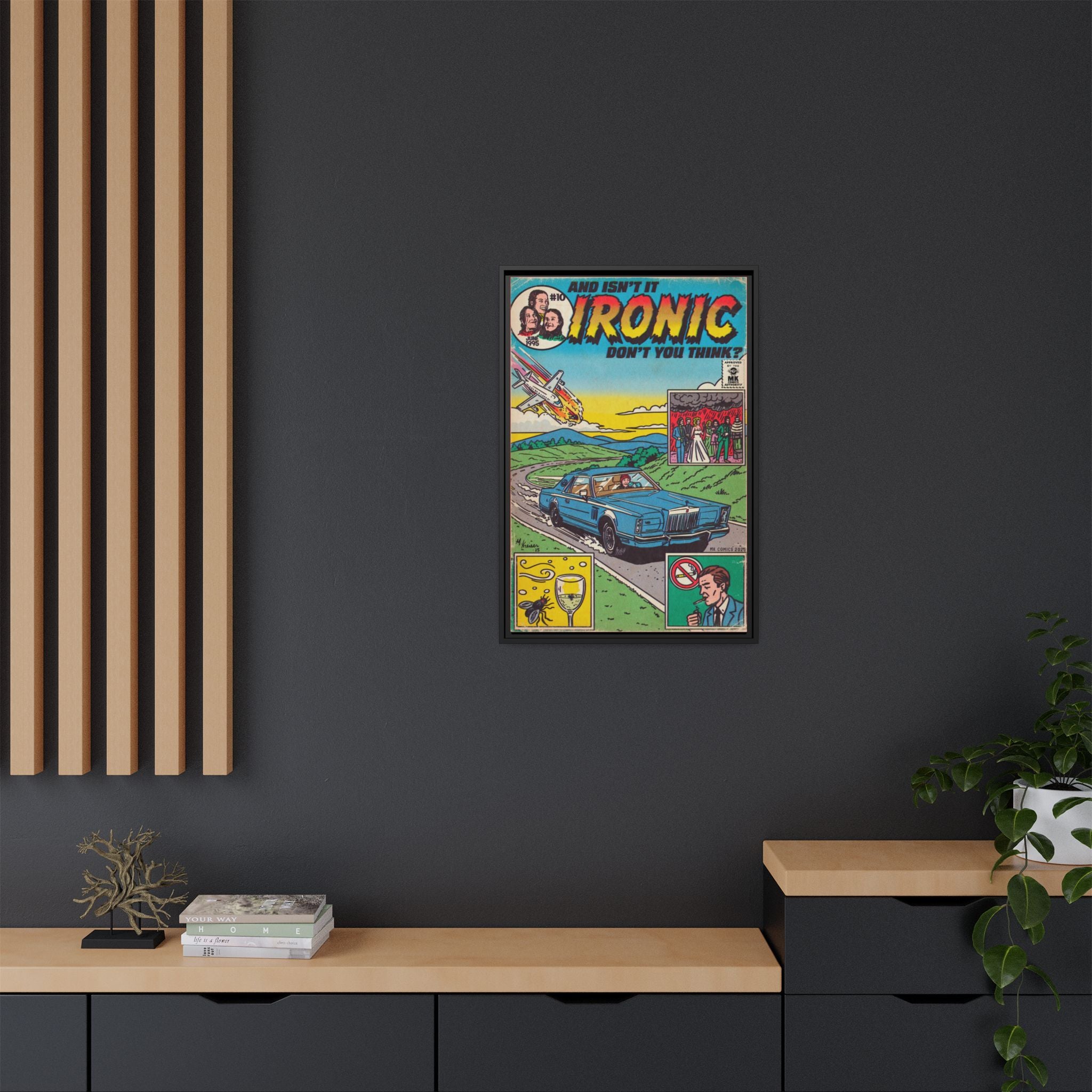 Ironic - Matte Canvas, Framed (Multi-color)