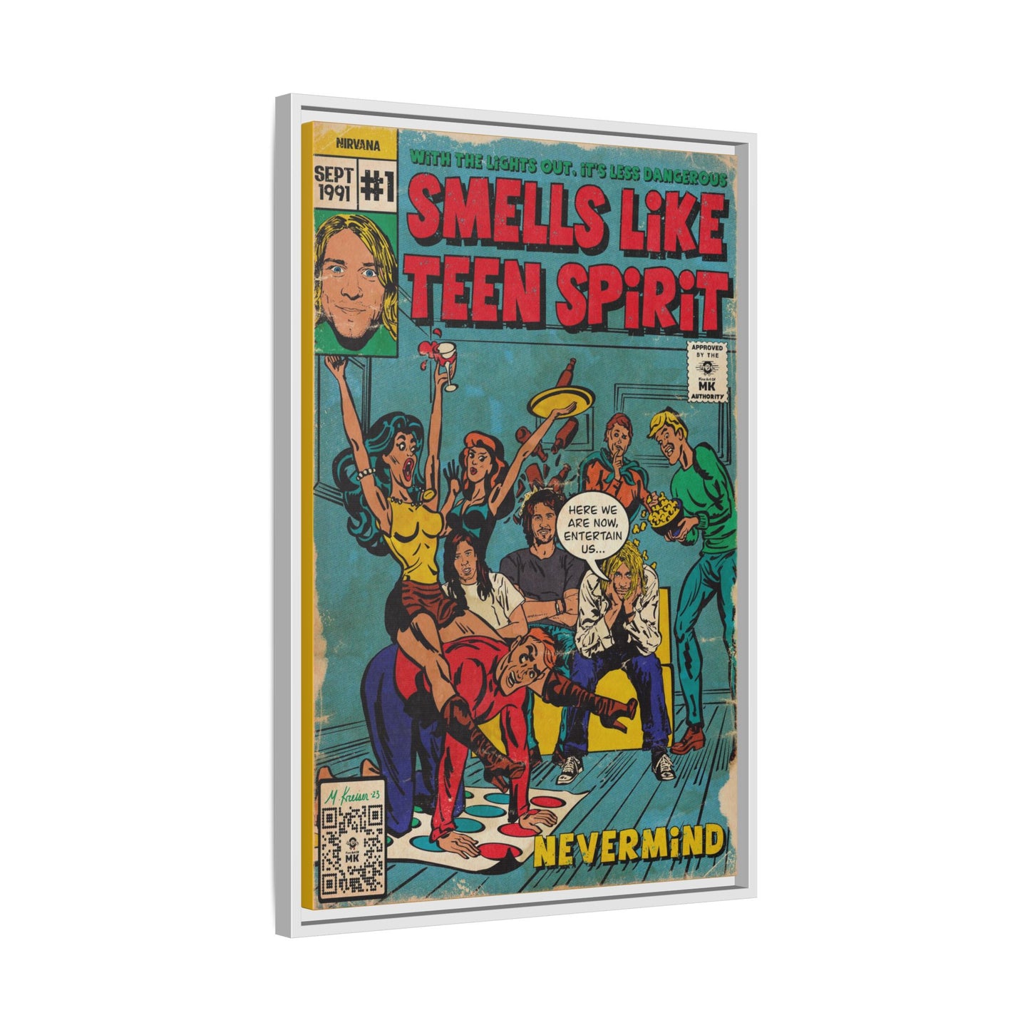 Nirvana - Smells Like Teen Spirit -  Gallery Canvas Wraps, Vertical Frame