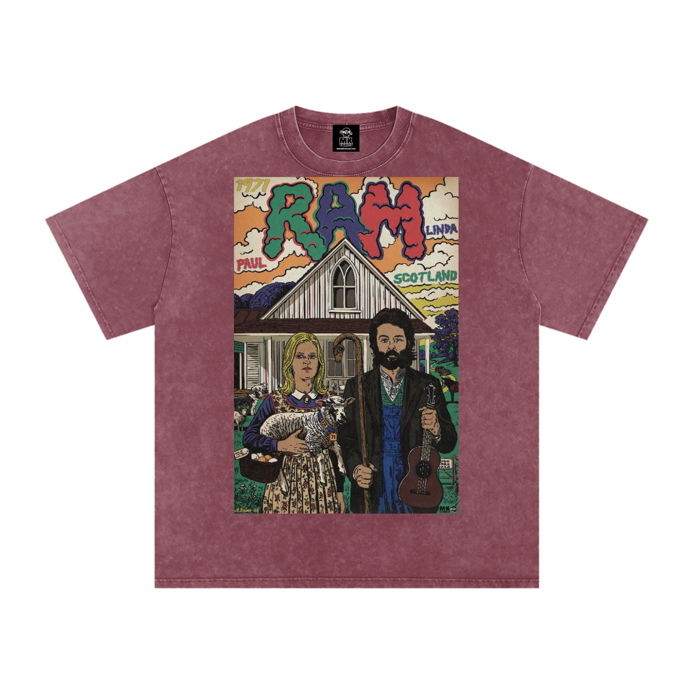 Ram - Snow Washed Oversized Cotton T-Shirt
