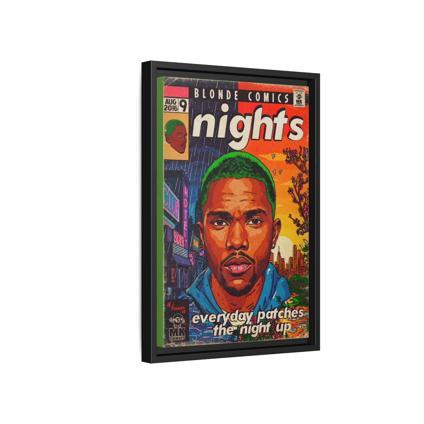 Frank Ocean -Nights - Matte Canvas, Framed (Multi-color)