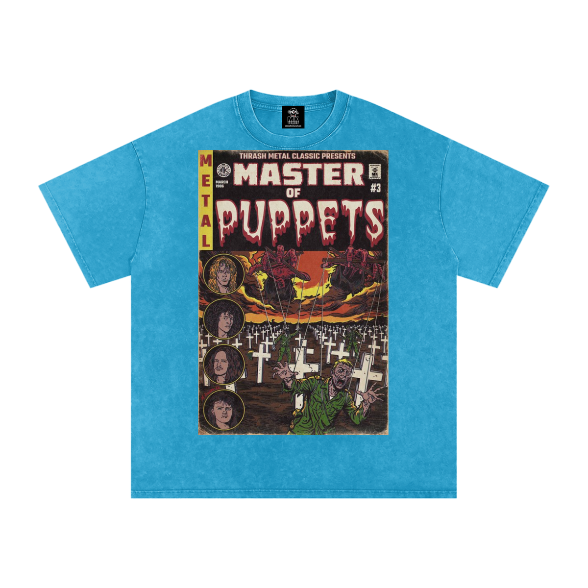 Master of Puppets - Snow Washed Oversized Cotton T-Shirt