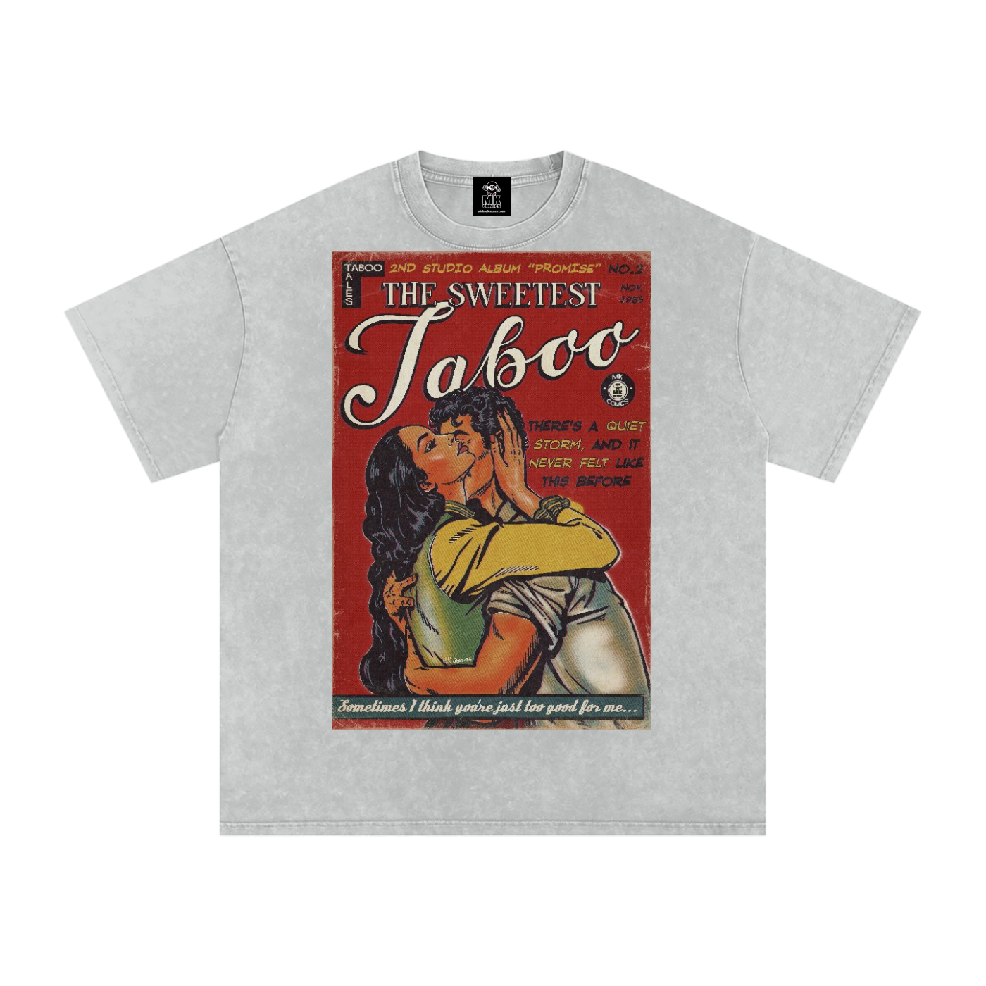 The Sweetest Taboo - Snow Washed Oversized Cotton T-Shirt