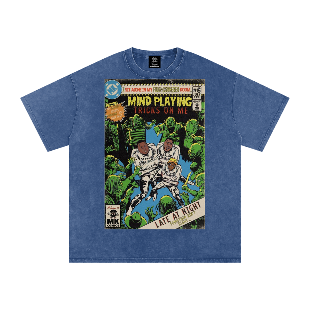 Mind Playing Tricks on Me - Snow Washed Oversized Cotton T-Shirt