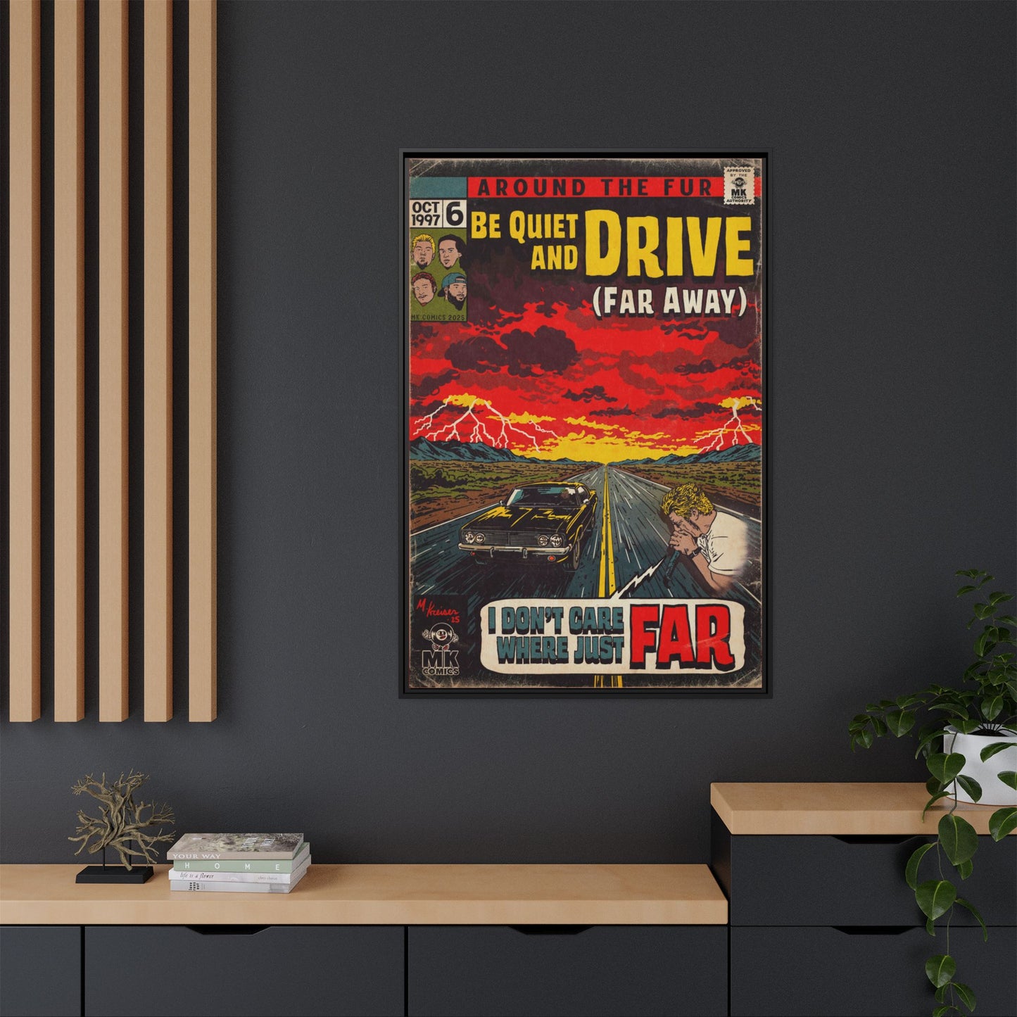Be Quiet and Drive - Matte Canvas, Framed (Multi-color)