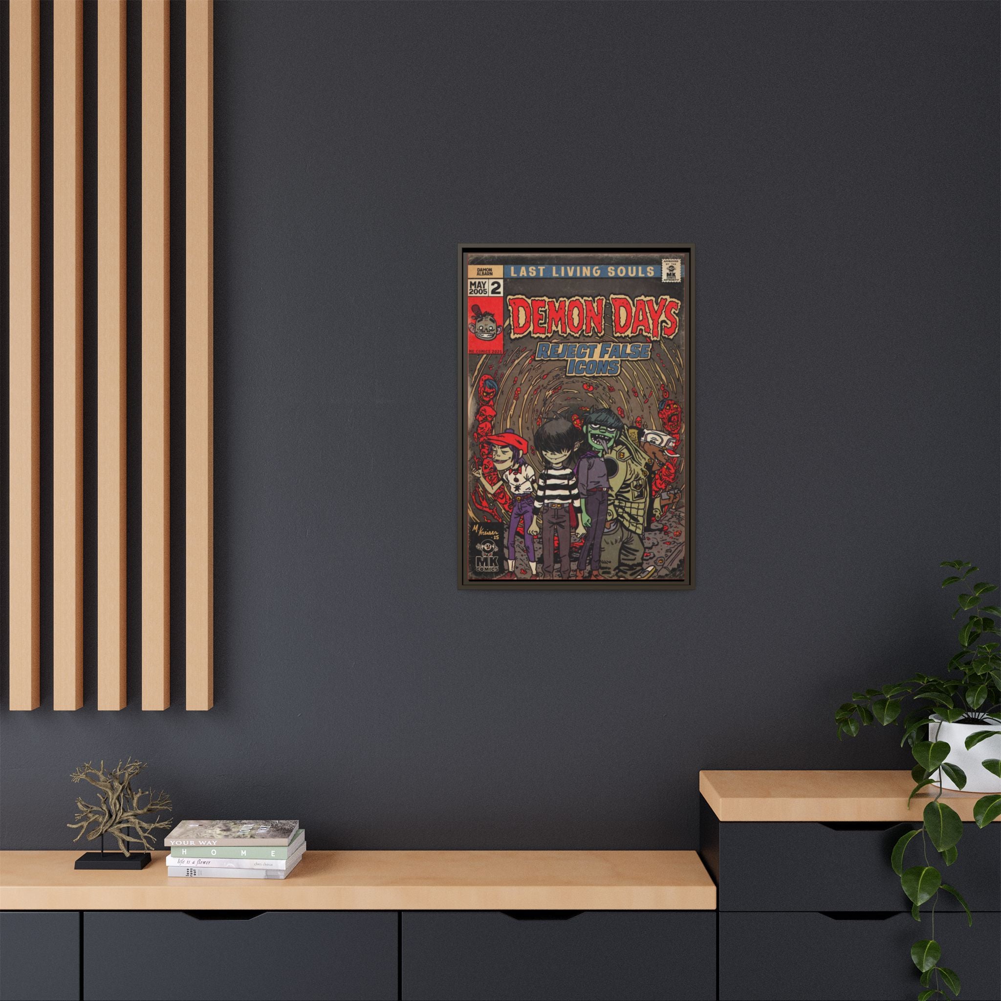 Demon Days - Matte Canvas, Framed (Multi-color)