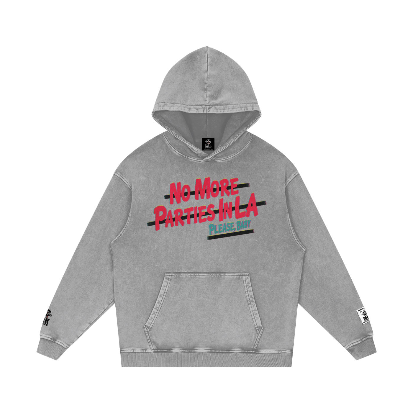 No More Parties in L.A - Snow Washed Loose Cotton Hoodie