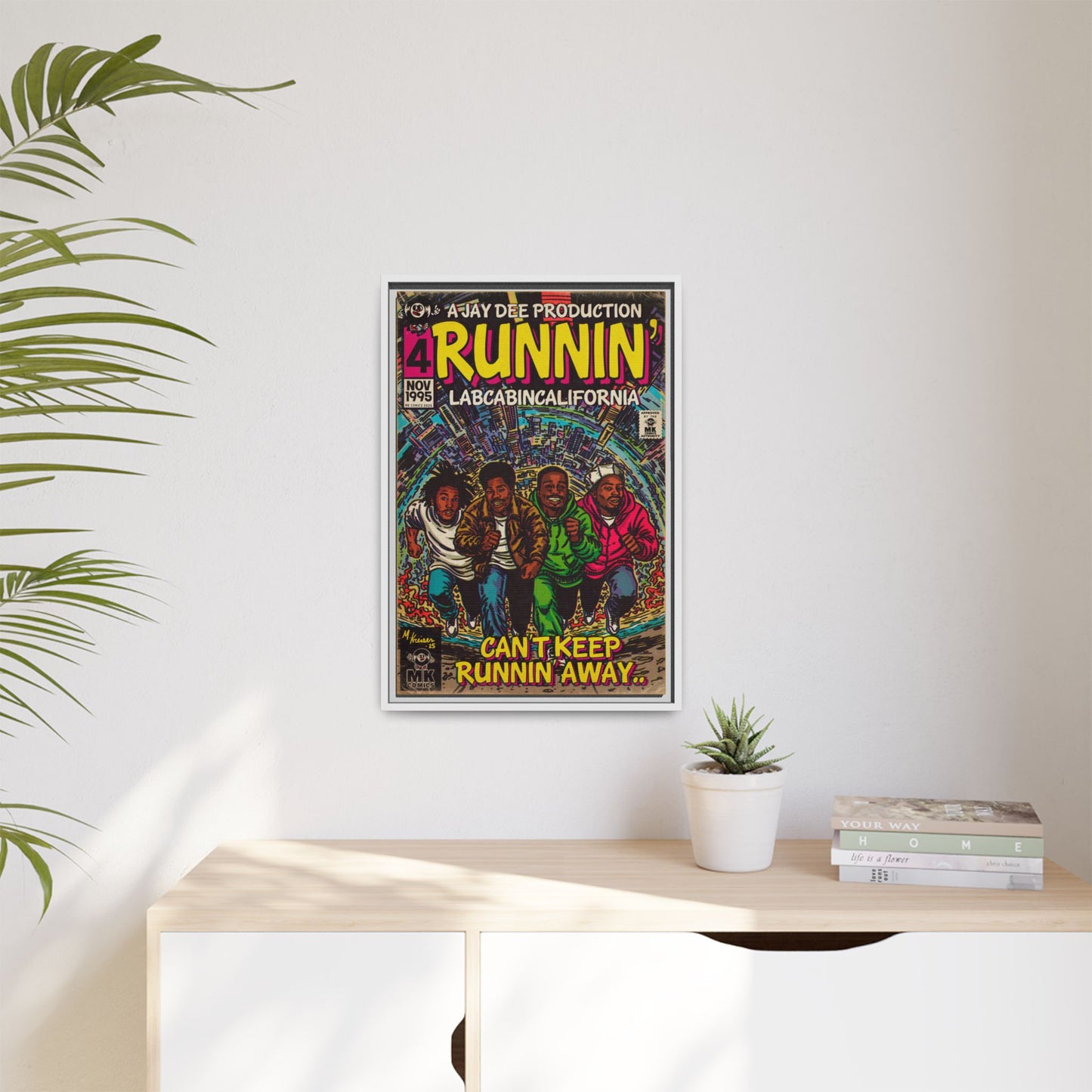 Runnin' - Matte Canvas, Framed (Multi-color)