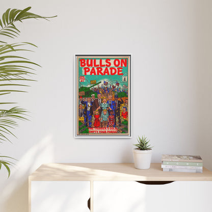 Bulls Parade -Matte Canvas, Framed (Multi-color)