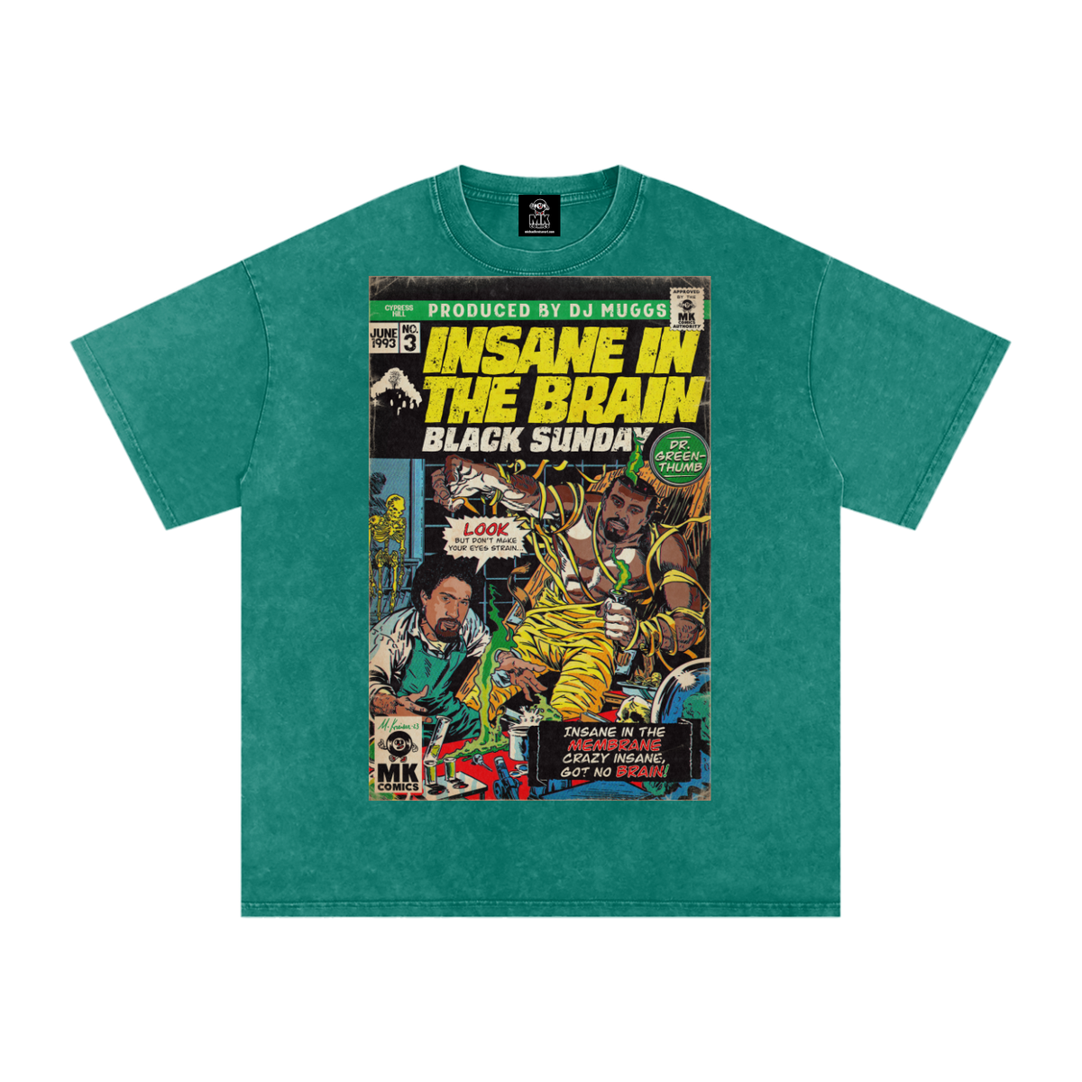 Insane in the Brain - Snow Washed Oversized Cotton T-Shirt