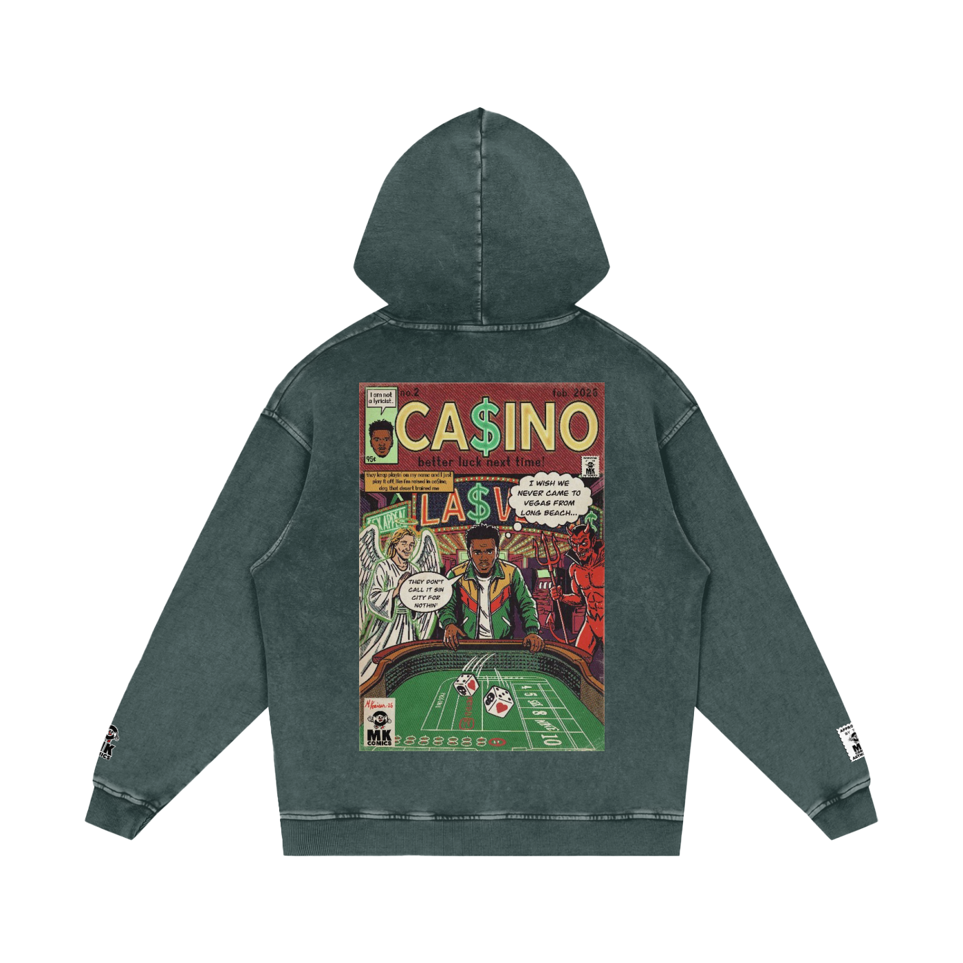 Casino - Snow Washed Loose Cotton Hoodie
