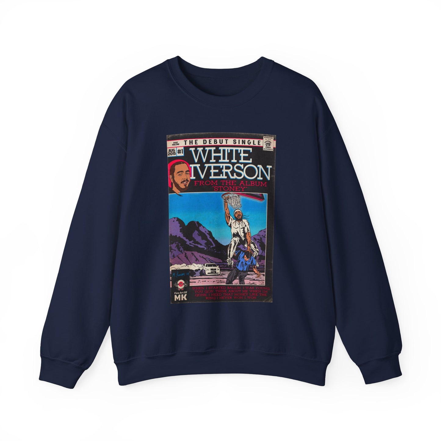 Post Malone - White Iverson -  Unisex Heavy Blend™ Crewneck Sweatshirt
