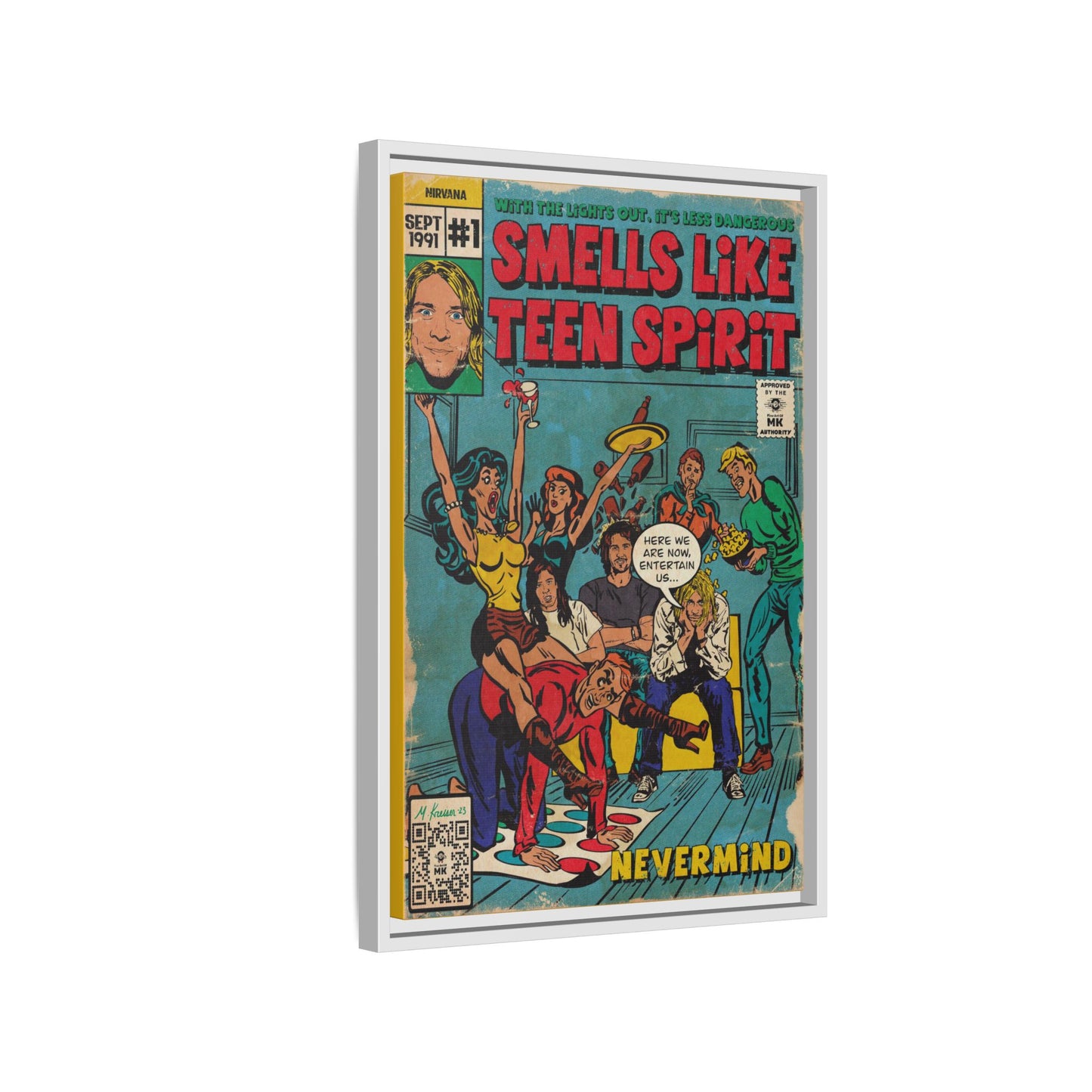 Nirvana - Smells Like Teen Spirit -  Gallery Canvas Wraps, Vertical Frame