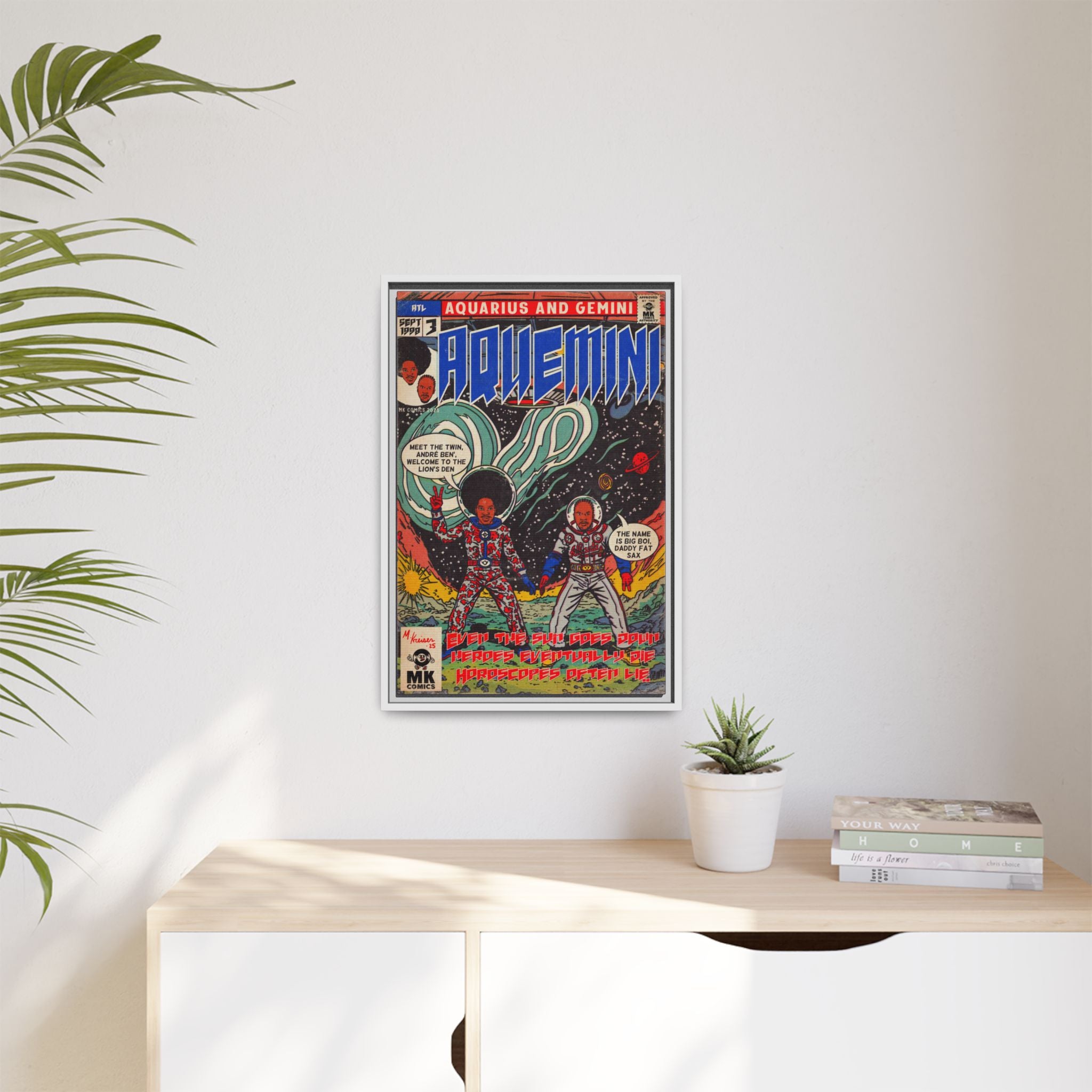 Aquemini - Comic Book Art - Matte Canvas, Framed (Multi-color)