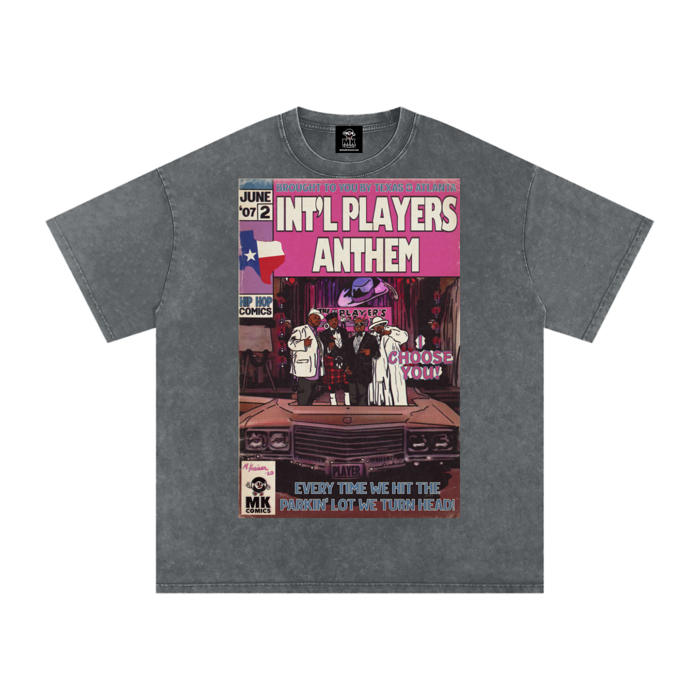 Int'l Players Anthem - Snow Washed Oversized Cotton T-Shirt