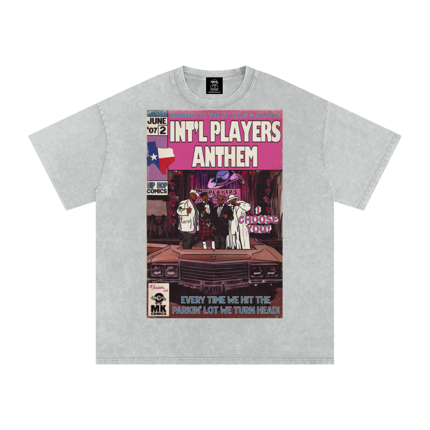 Int'l Players Anthem - Snow Washed Oversized Cotton T-Shirt