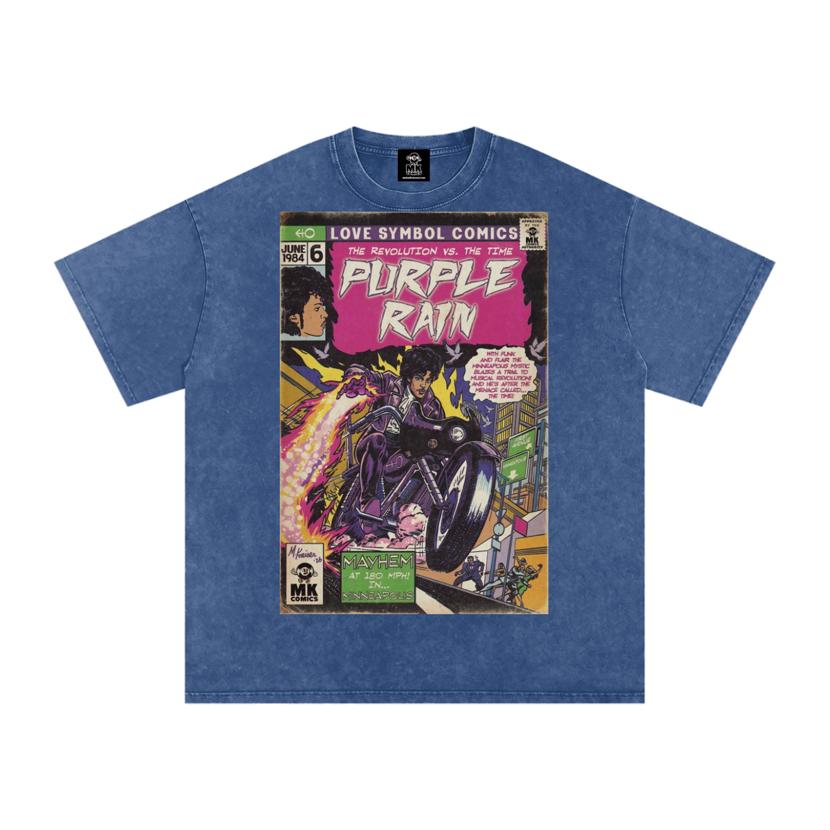 Purple Rain - Snow Washed Oversized Cotton T-Shirt