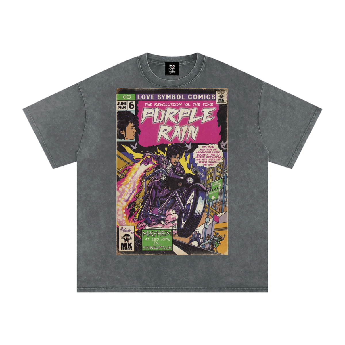 Purple Rain - Snow Washed Oversized Cotton T-Shirt