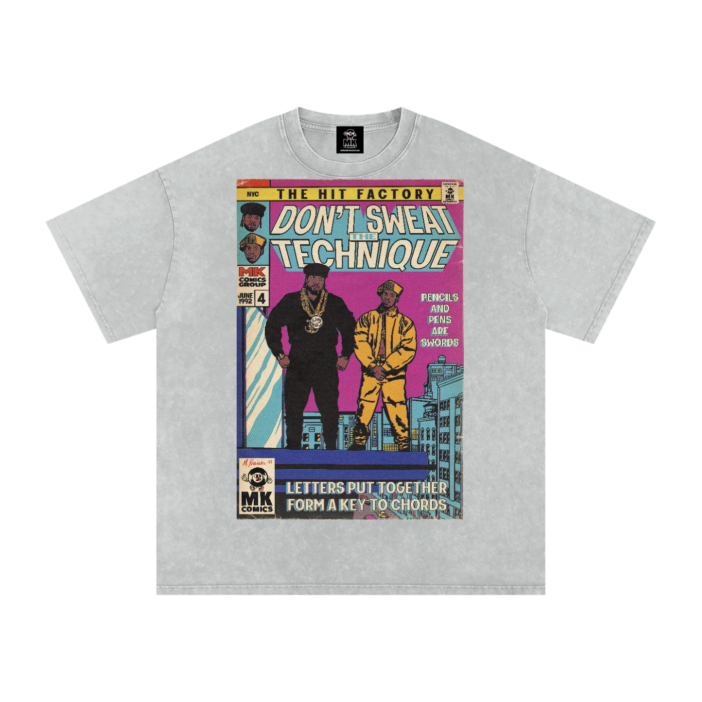 Don't Sweat the Technique - Snow Washed Oversized Cotton T-Shirt