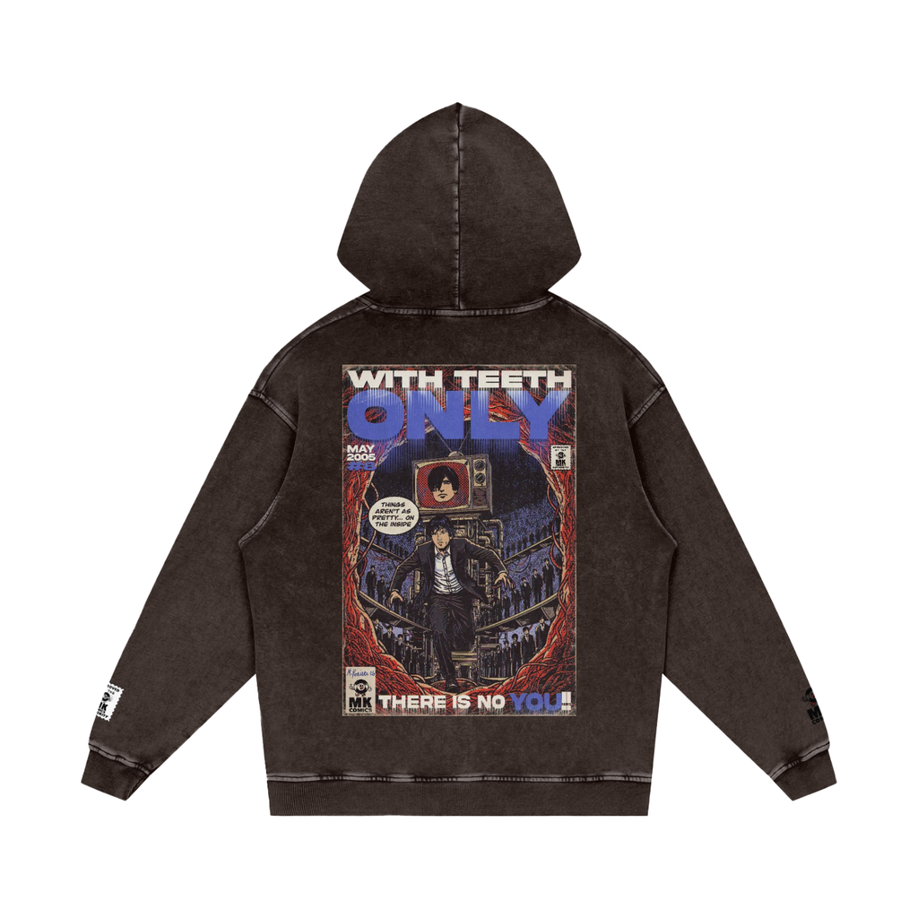 Only - Snow Washed Loose Cotton Hoodie