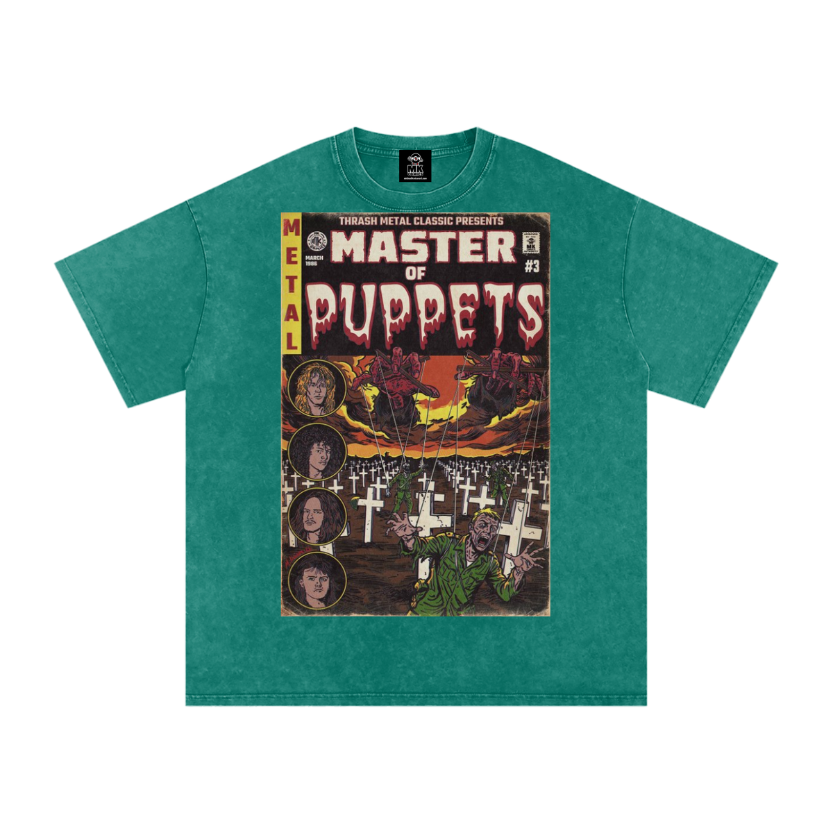 Master of Puppets - Snow Washed Oversized Cotton T-Shirt