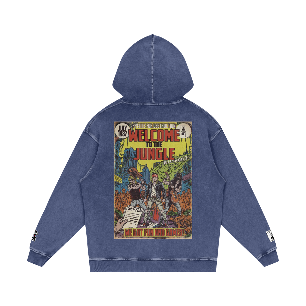 Welcome to the Jungle - Snow Washed Loose Cotton Hoodie