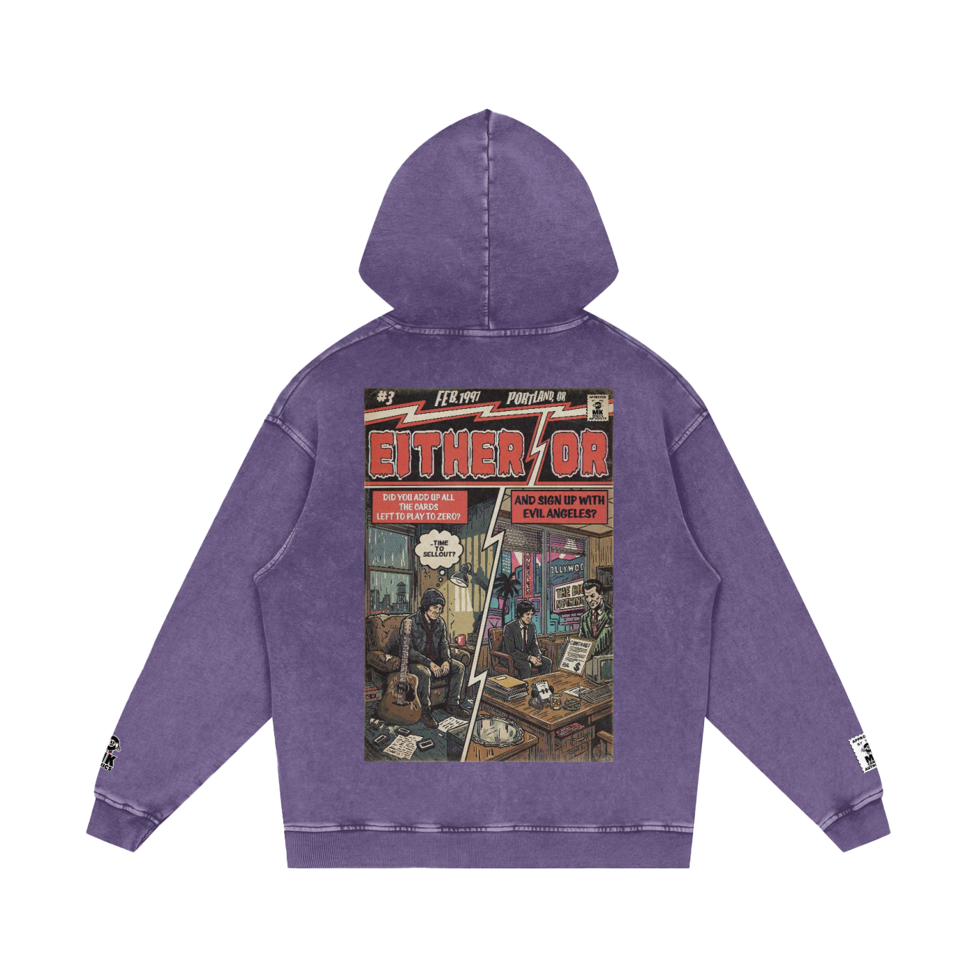 Either/Or - Snow Washed Loose Cotton Hoodie