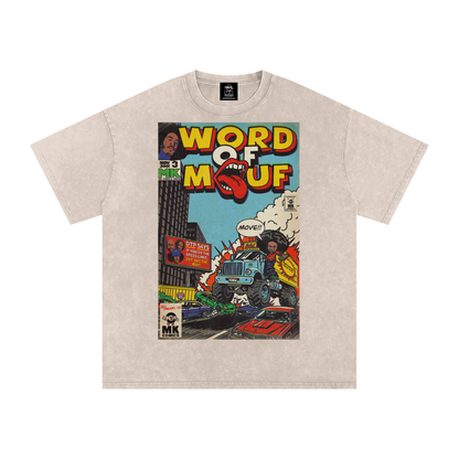 Word of Mouf - Snow Washed Oversized Cotton T-Shirt
