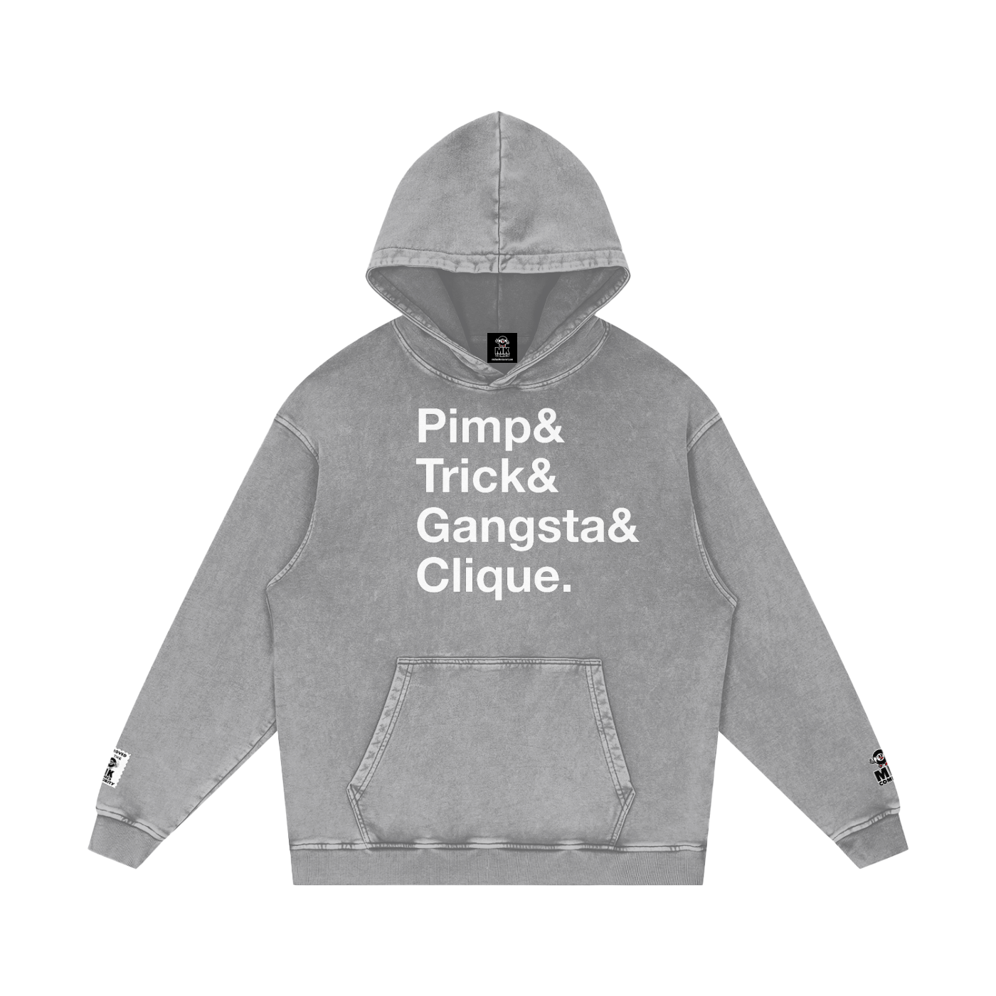 Pimp Trick Gangsta Clique - Snow Washed Loose Cotton Hoodie