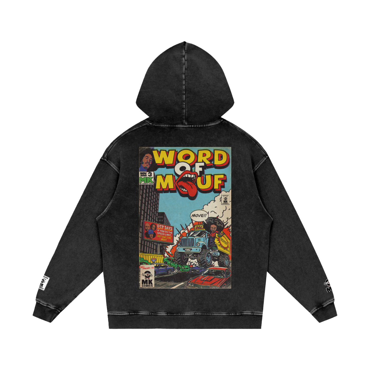 Word of Mouf - Snow Washed Loose Cotton Hoodie