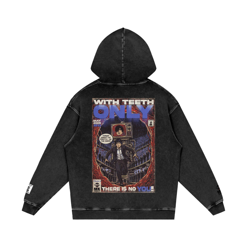 Only - Snow Washed Loose Cotton Hoodie