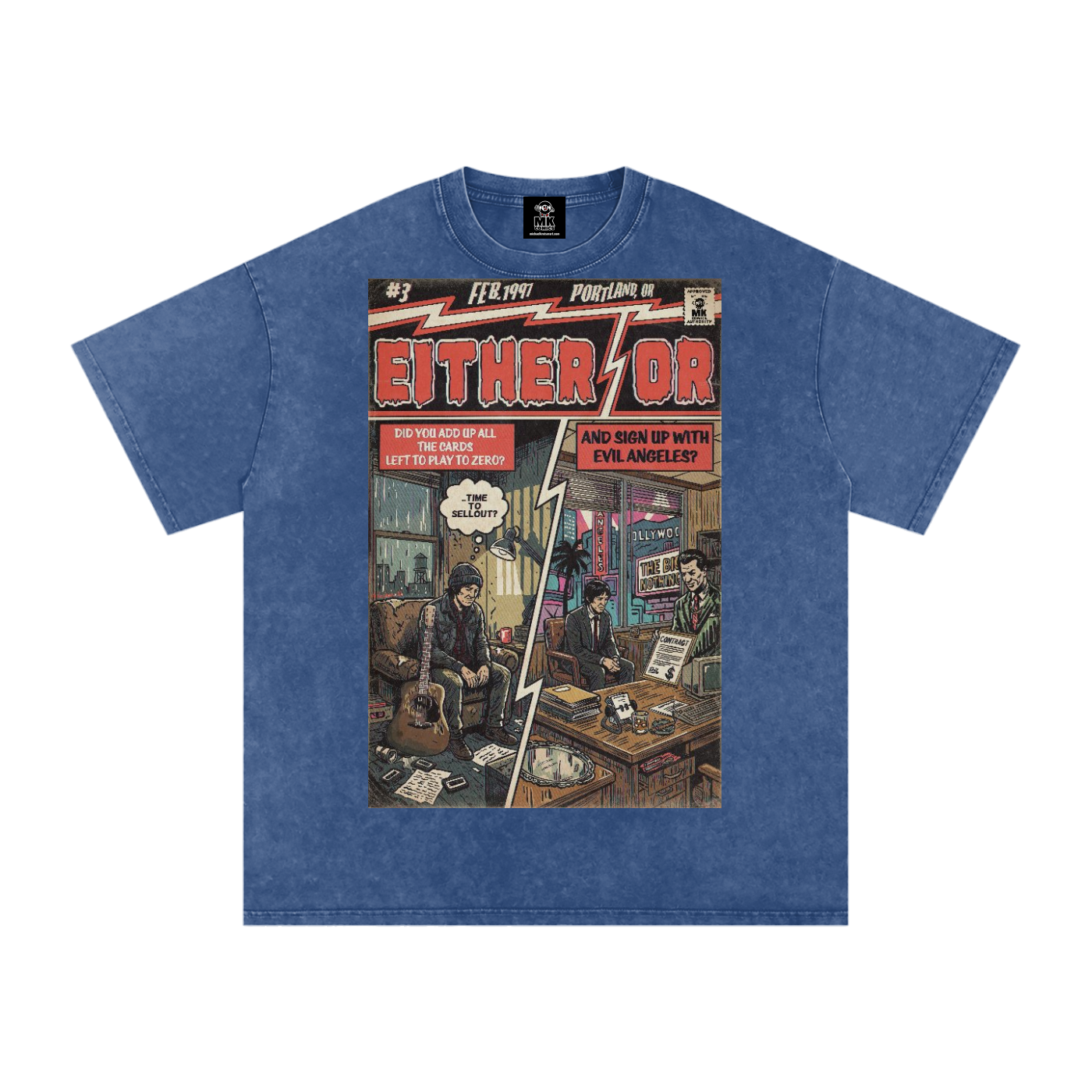 Either/Or - Snow Washed Oversized Cotton T-Shirt