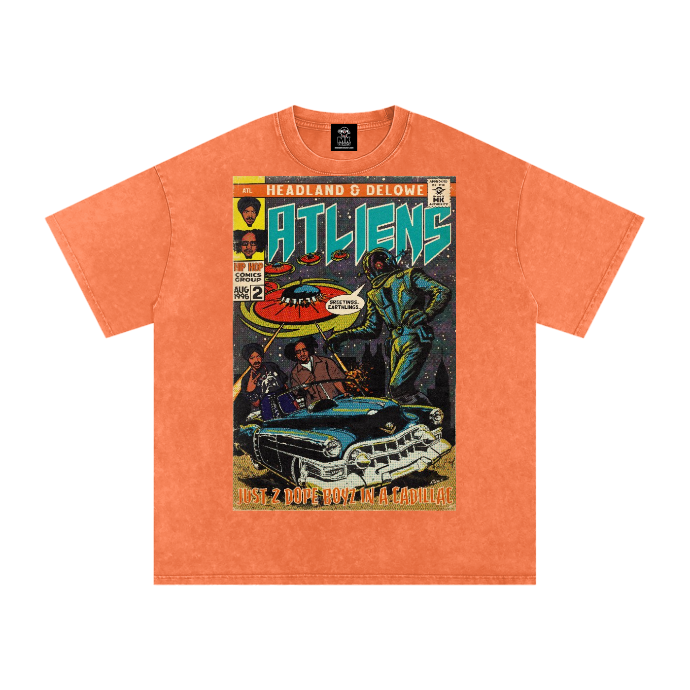 ATLiens - Snow Washed Oversized Cotton T-Shirt