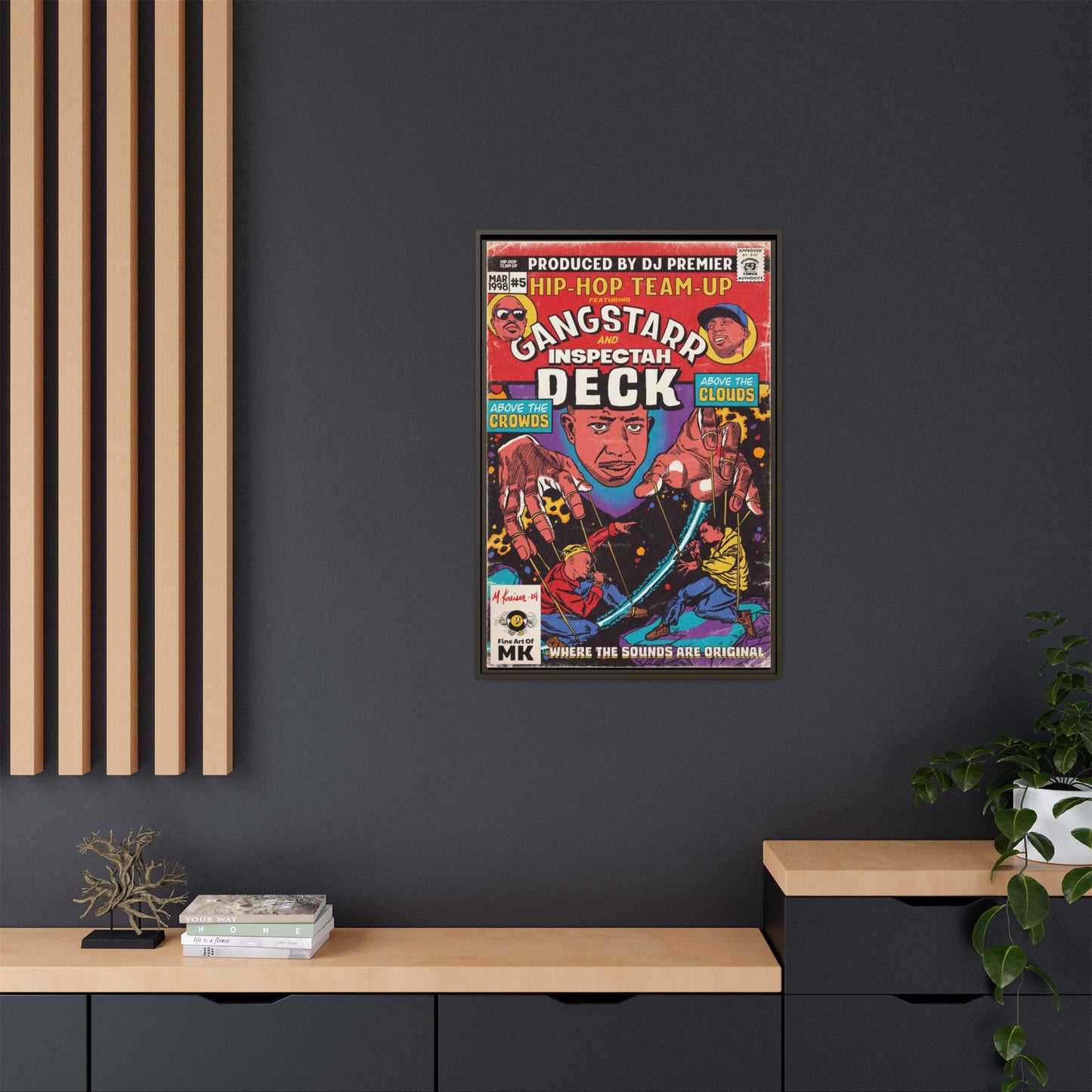 Gang Starr & Inspectah Deck - Above The Clouds - Gallery Canvas Wraps, Vertical Frame
