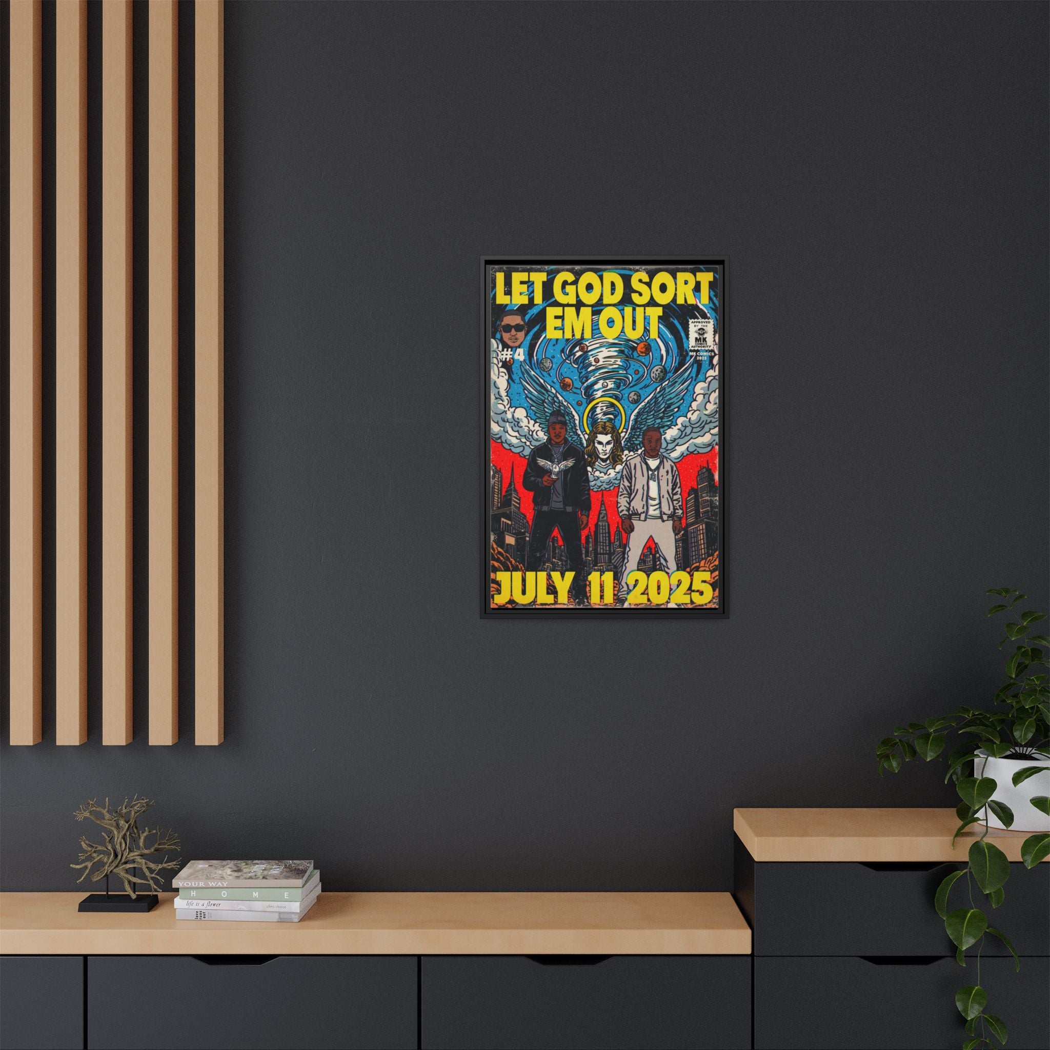 Let God Sort Em Out - Matte Canvas, Framed (Multi-color)