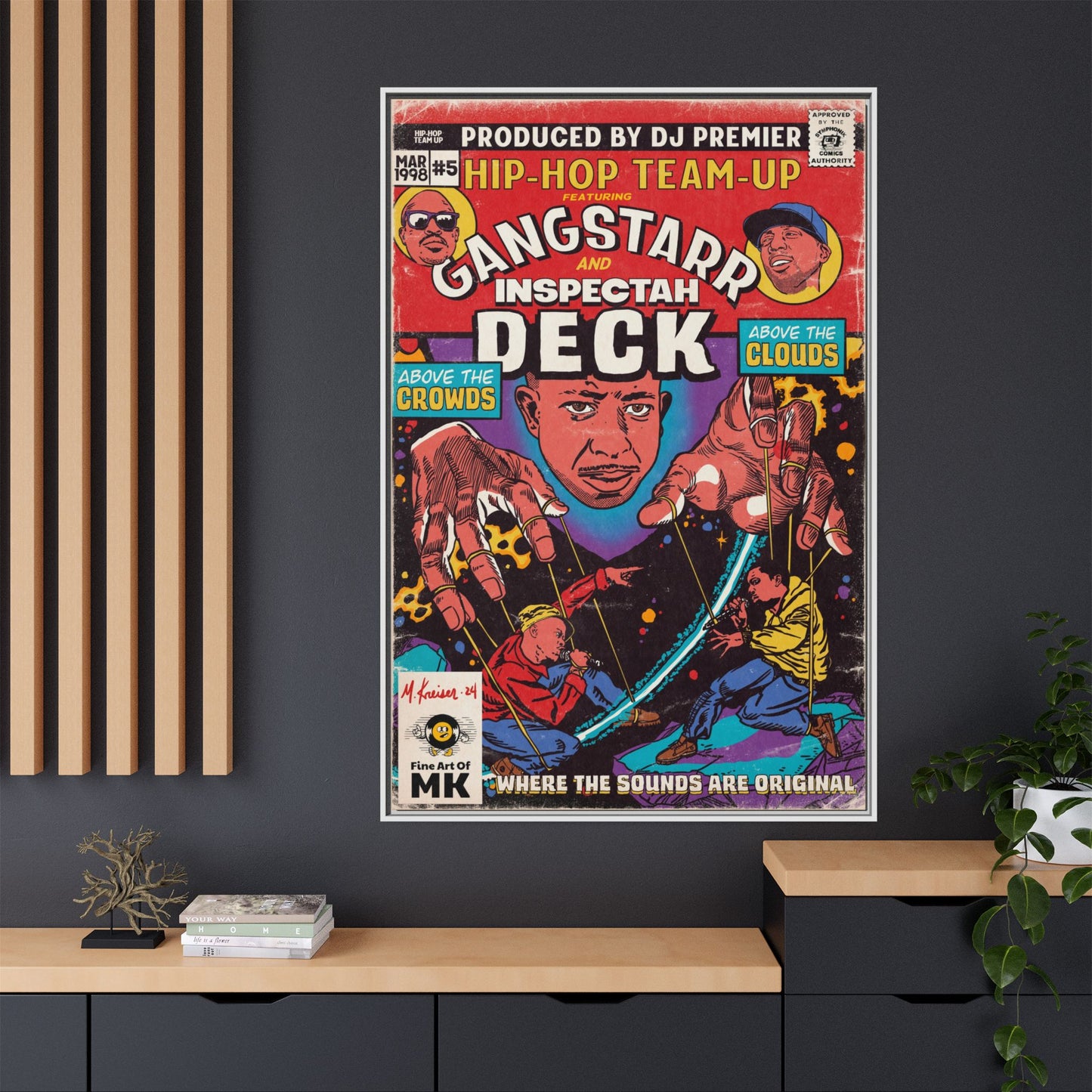 Gang Starr & Inspectah Deck - Above The Clouds - Gallery Canvas Wraps, Vertical Frame