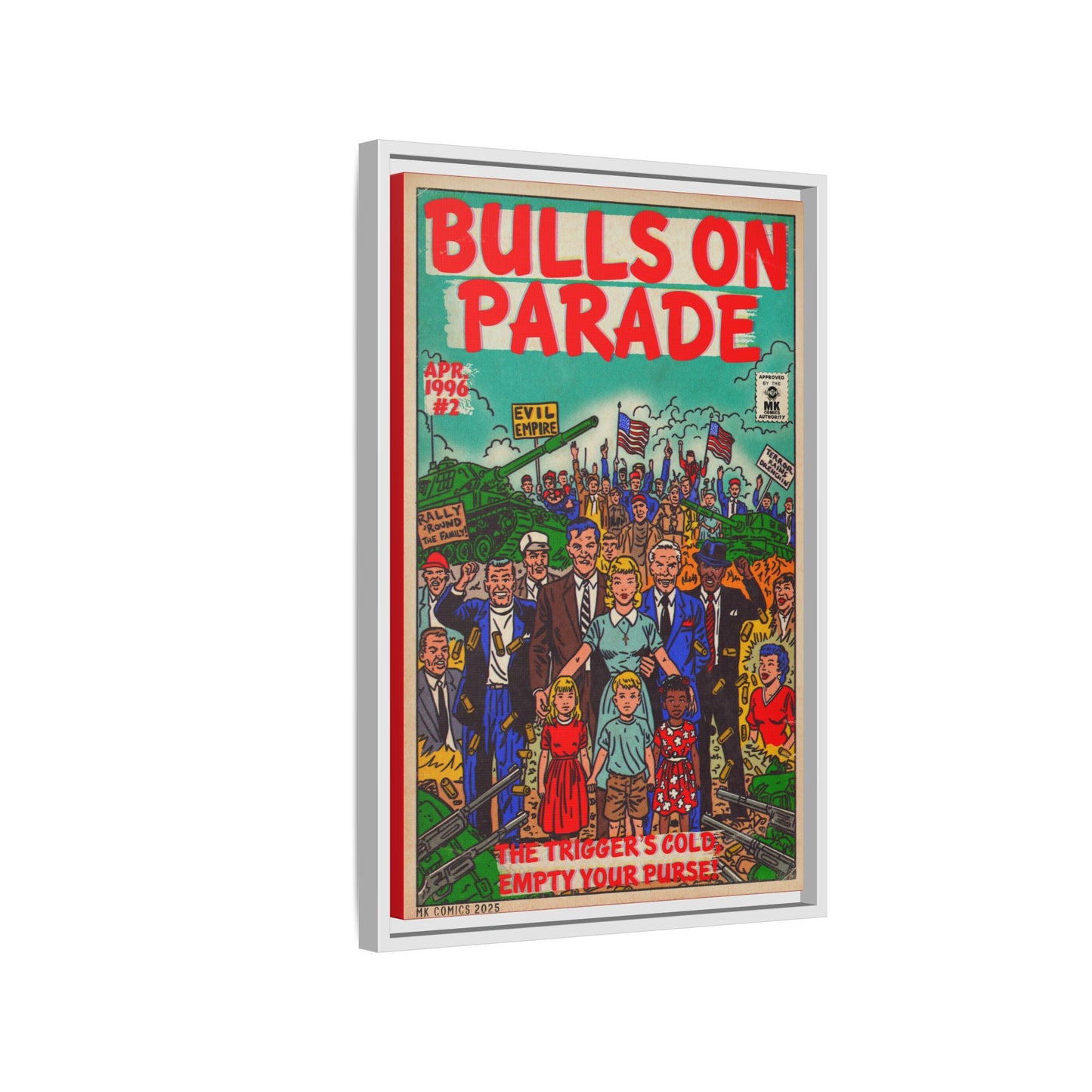 Bulls Parade -Matte Canvas, Framed (Multi-color)