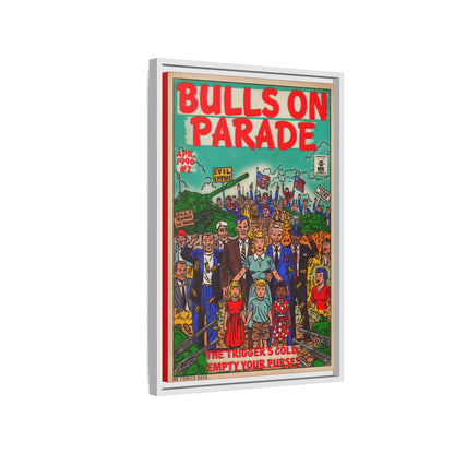 Bulls Parade -Matte Canvas, Framed (Multi-color)