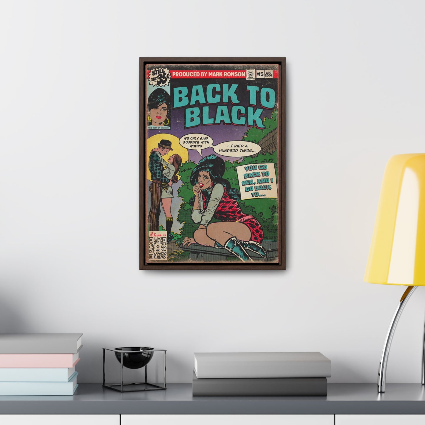 Amy Winehouse - Back to Black - Gallery Canvas Wraps, Vertical Frame