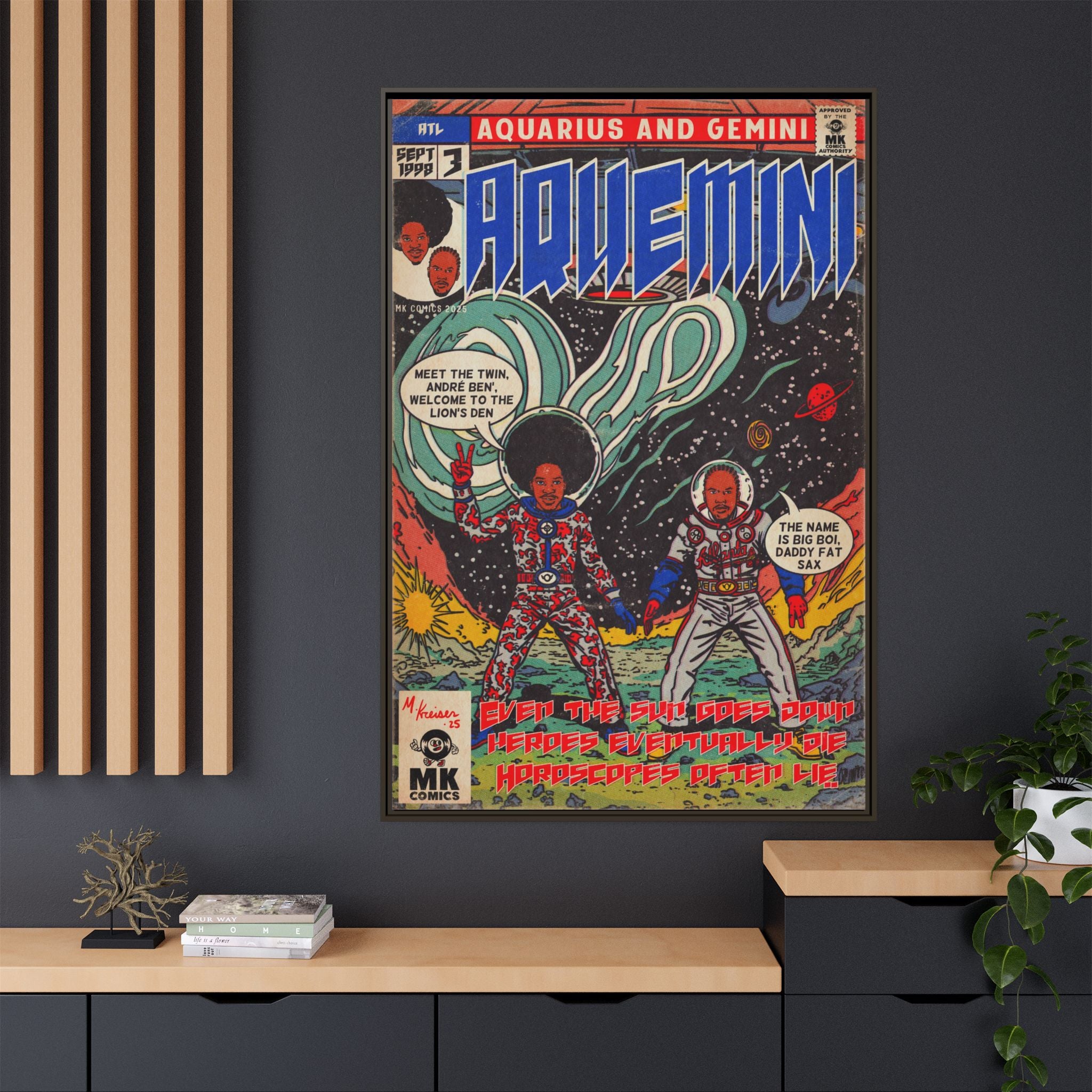 Aquemini - Comic Book Art - Matte Canvas, Framed (Multi-color)