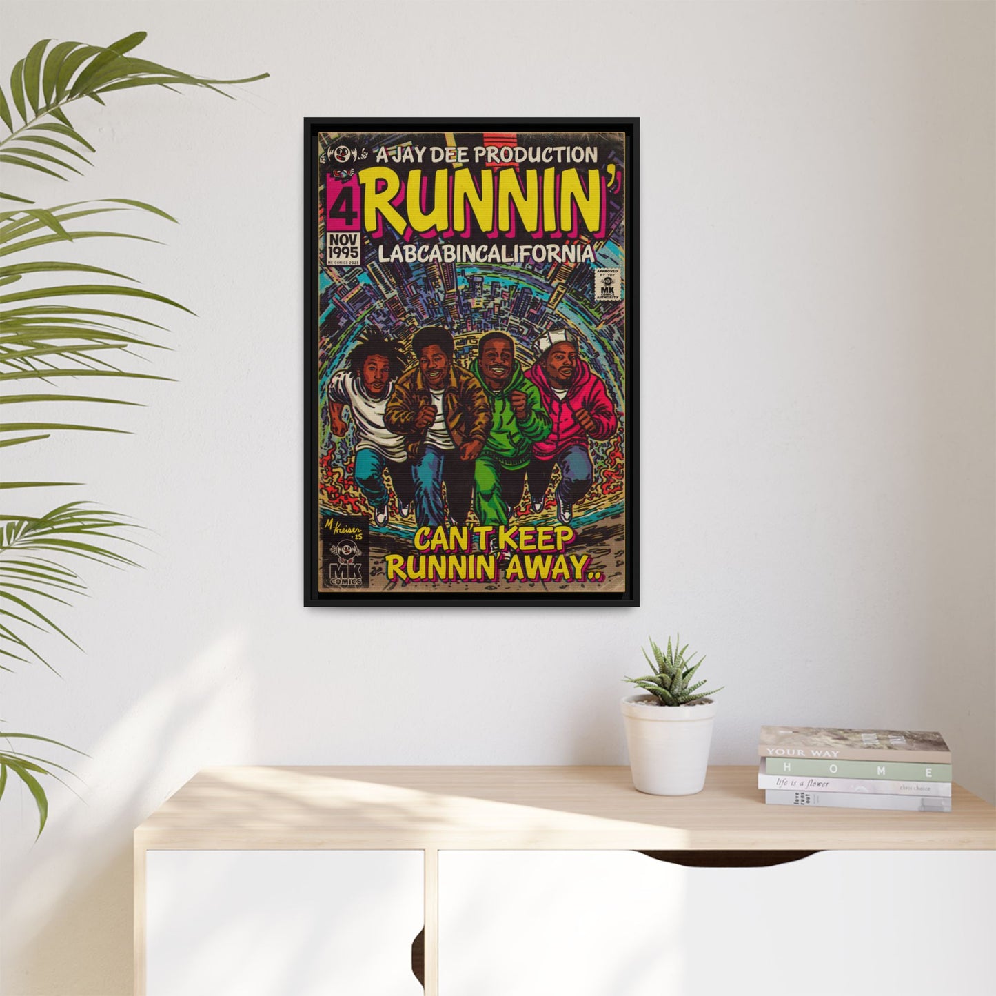 Runnin' - Matte Canvas, Framed (Multi-color)