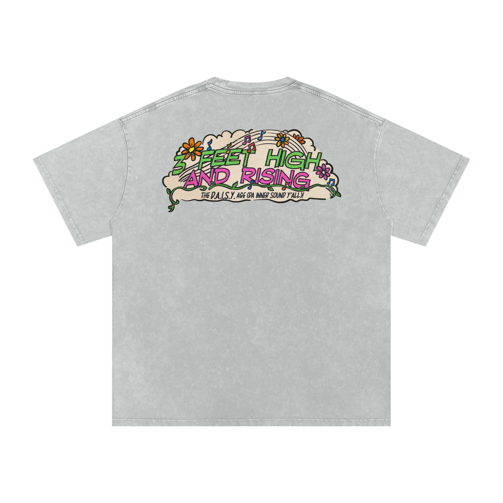 3 Feet High & Rising - Snow Washed Oversized Cotton T-Shirt